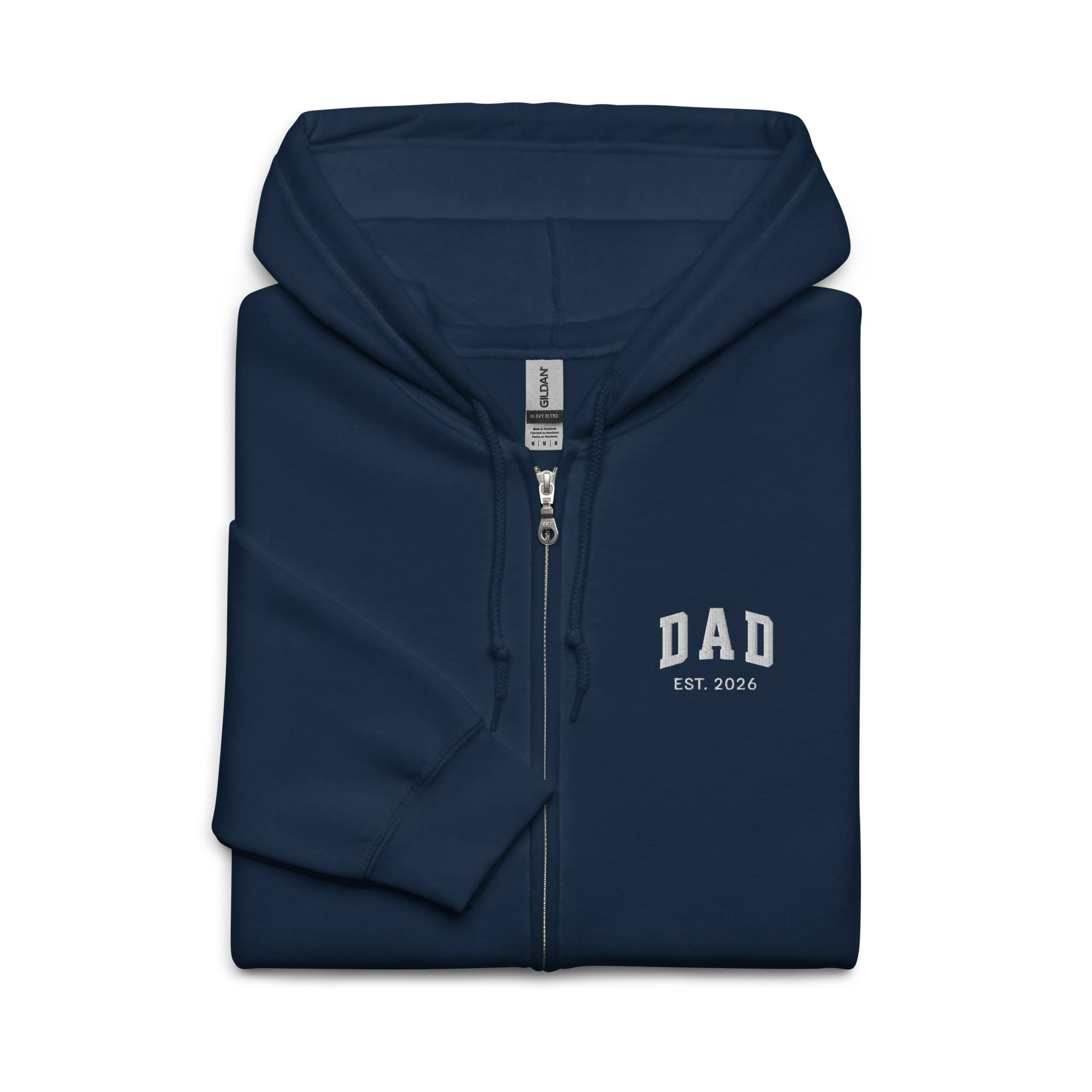 CUSTOM YEAR Dad Father Embroidered Zip-Up Hoodie - Image 5