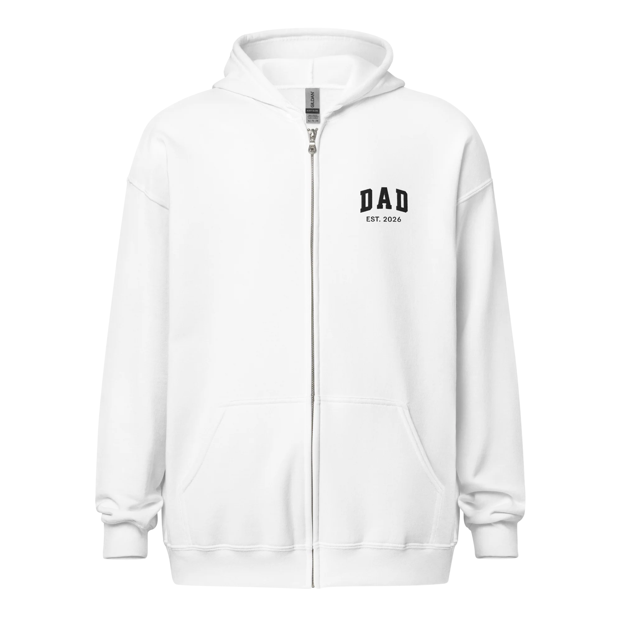 CUSTOM YEAR Dad Father Embroidered Zip-Up Hoodie - Image 8