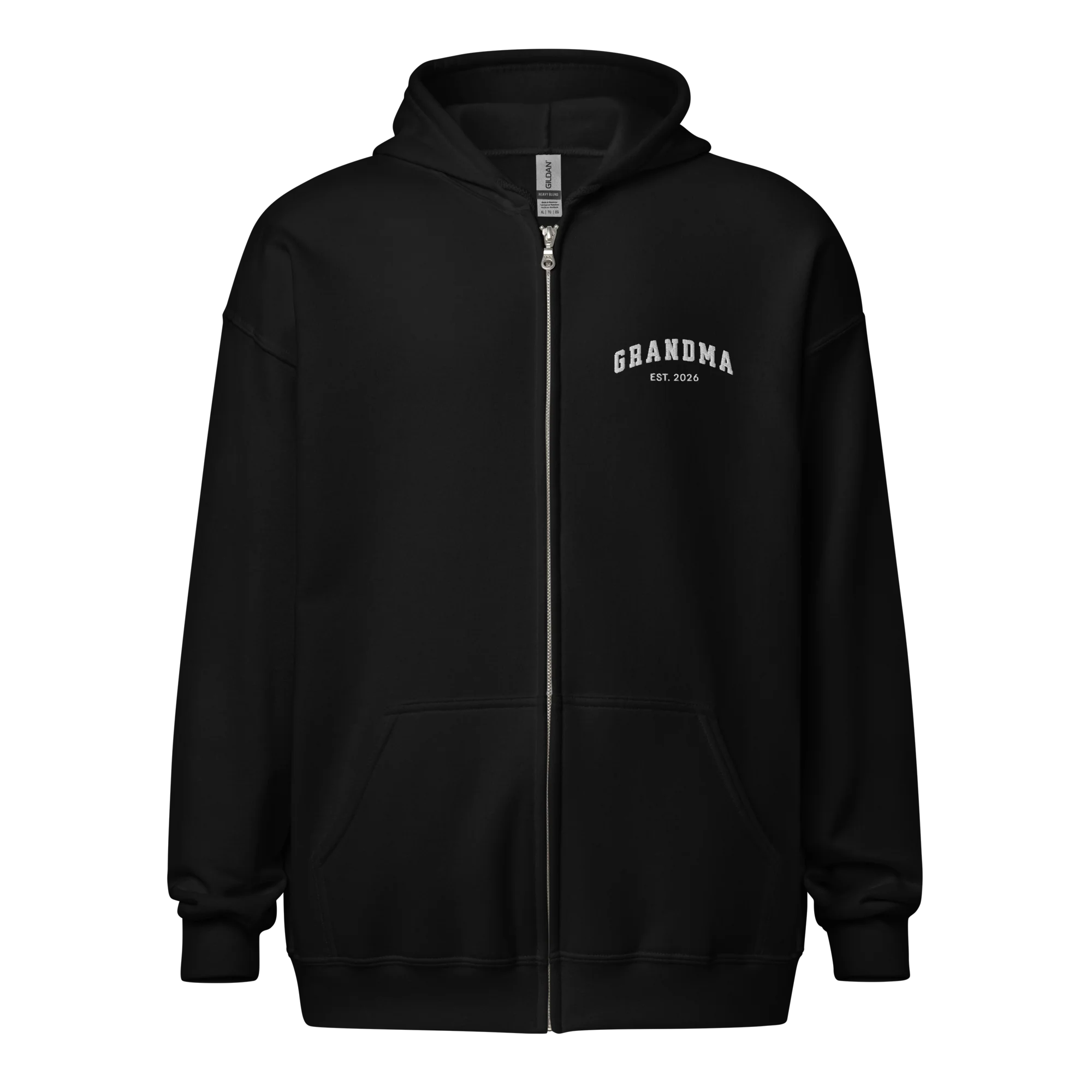 CUSTOM YEAR Grandma To Be Embroidered Zip-Up Hoodie - Image 4