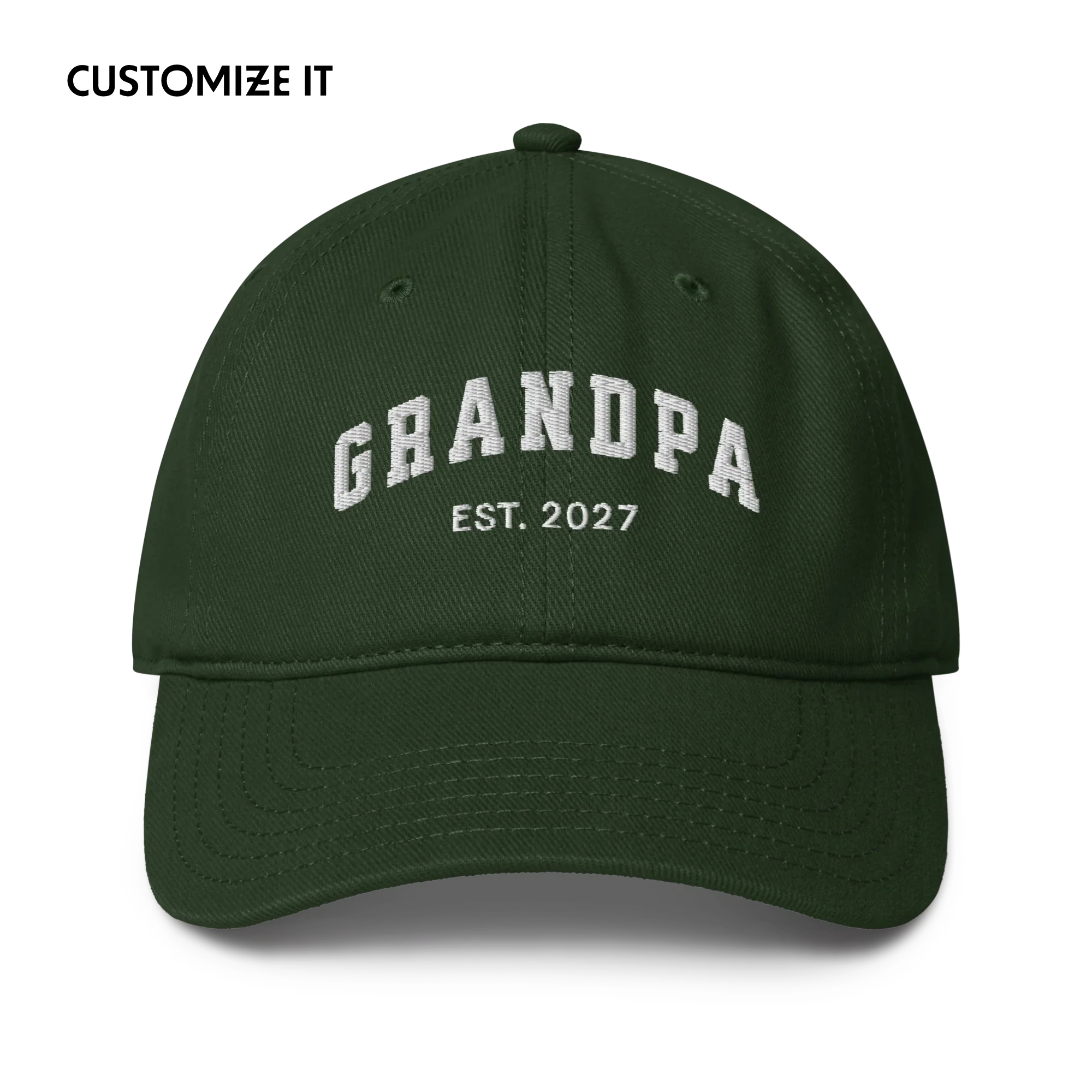 CUSTOM YEAR Grandpa Embroidered Baseball Cap