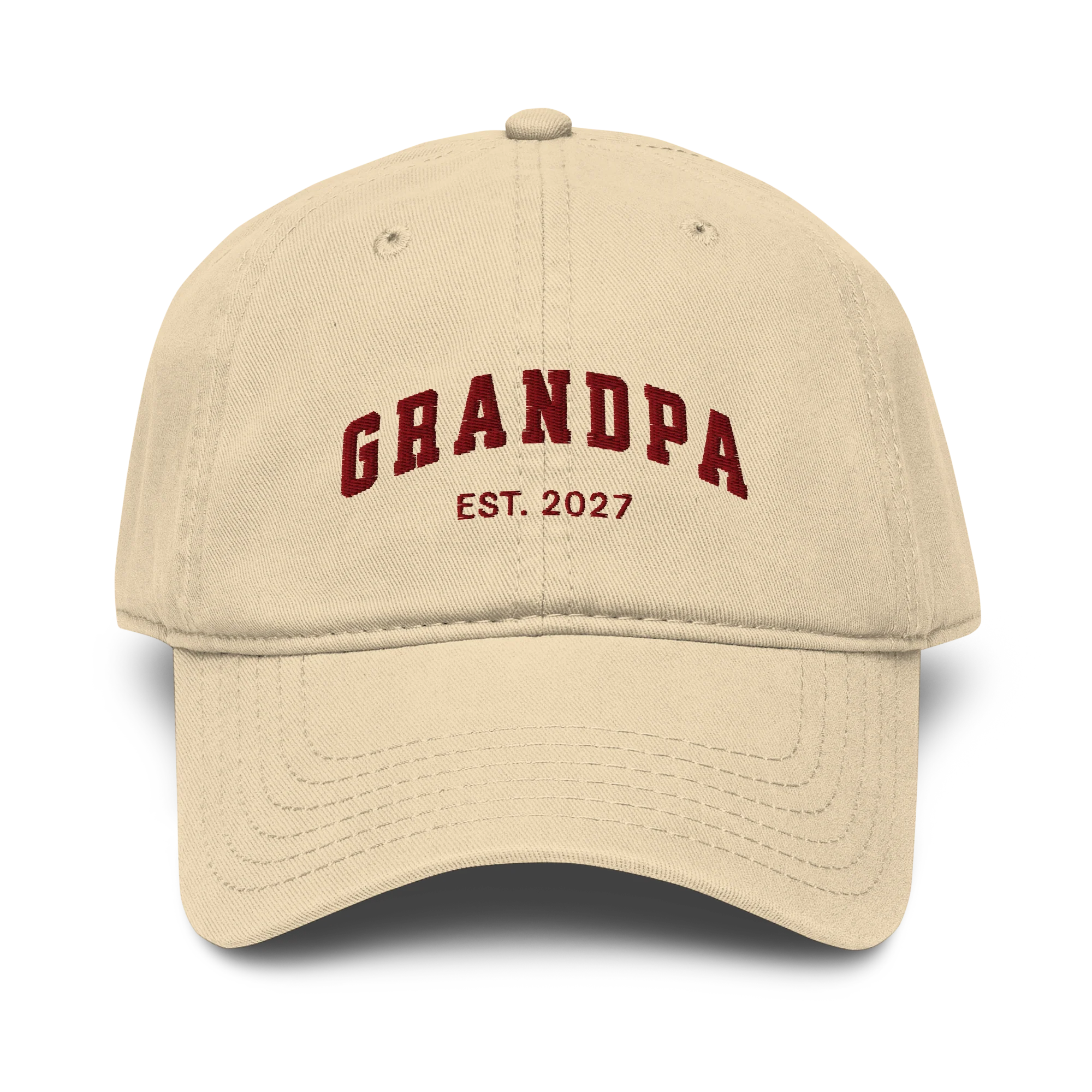 CUSTOM YEAR Grandpa Embroidered Vintage Wash Baseball Cap - Image 4