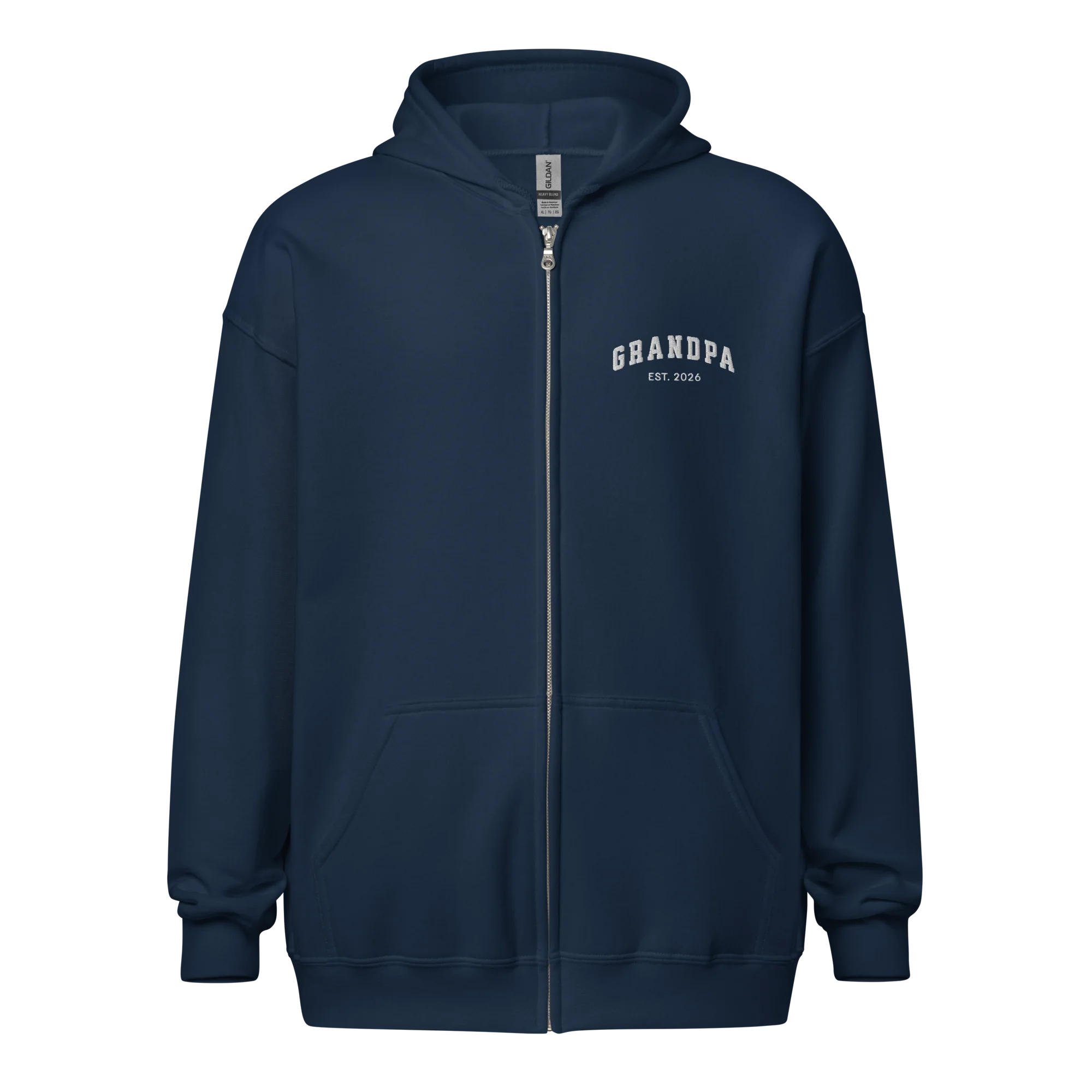 CUSTOM YEAR Grandpa Embroidered Zip-Up Hoodie - Image 4