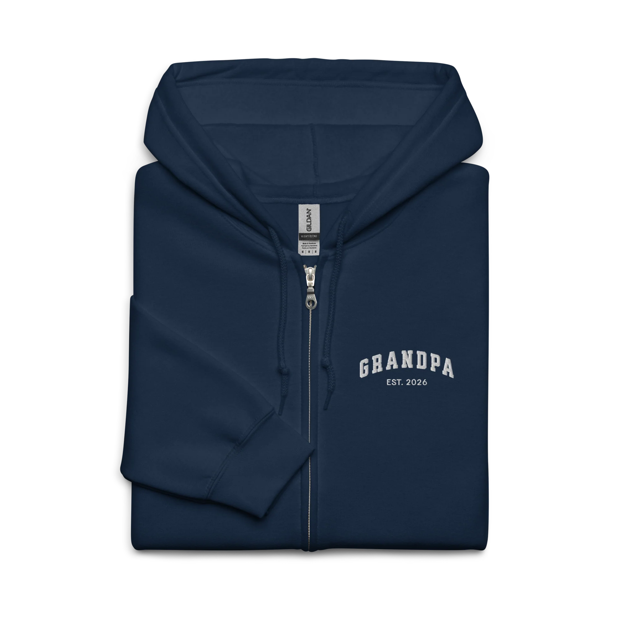 CUSTOM YEAR Grandpa Embroidered Zip-Up Hoodie - Image 5
