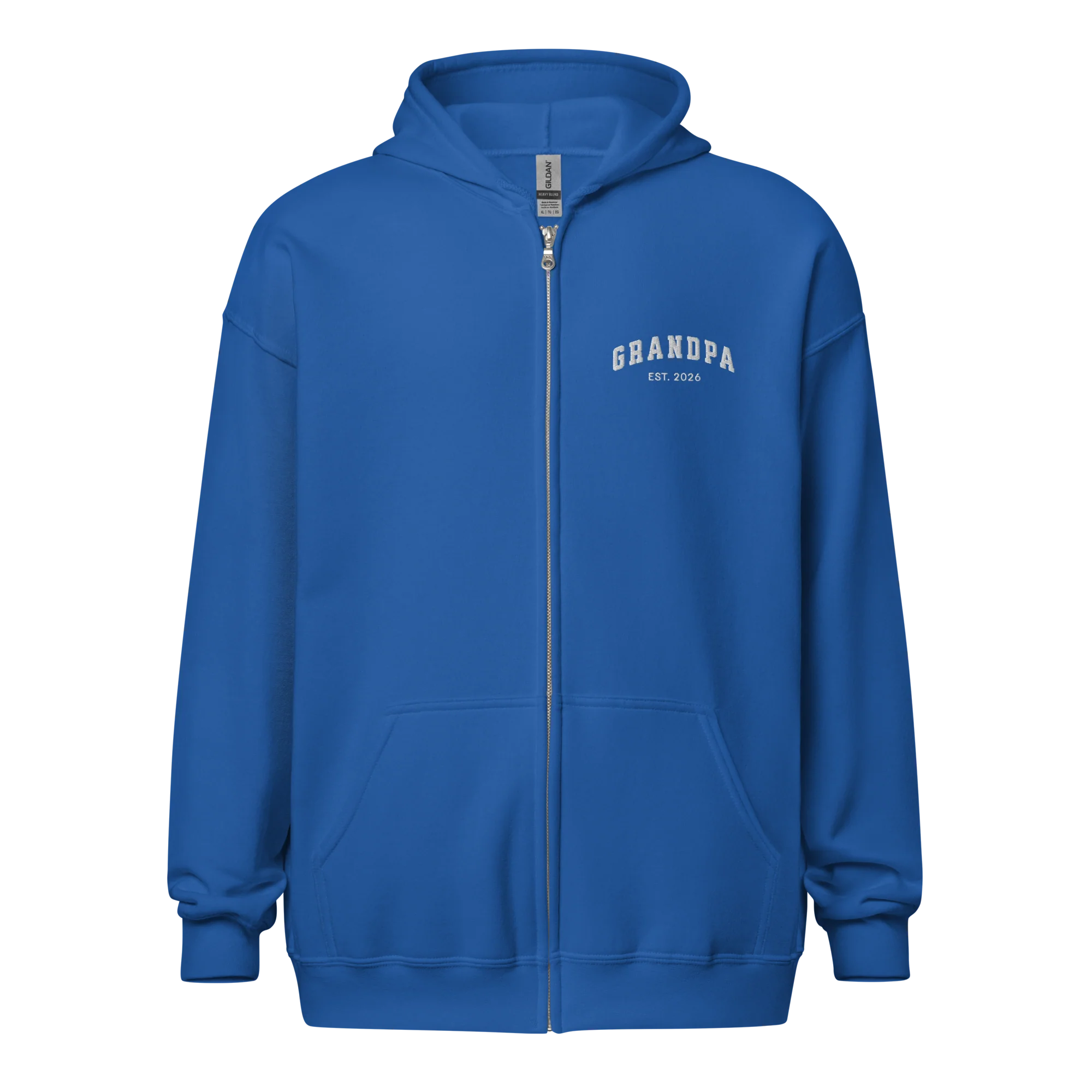 CUSTOM YEAR Grandpa Embroidered Zip-Up Hoodie - Image 7