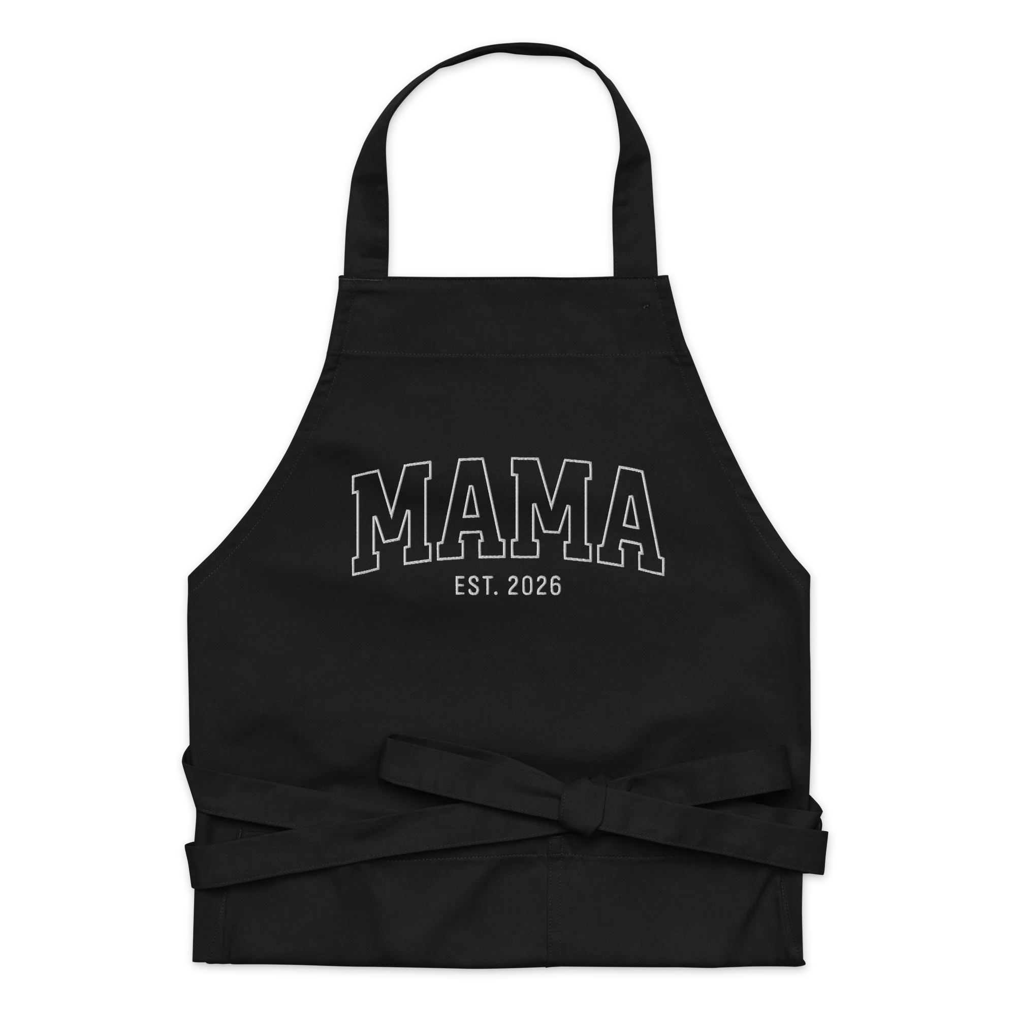 CUSTOM YEAR Mama Mother Embroidered Organic Cotton Apron - Image 4