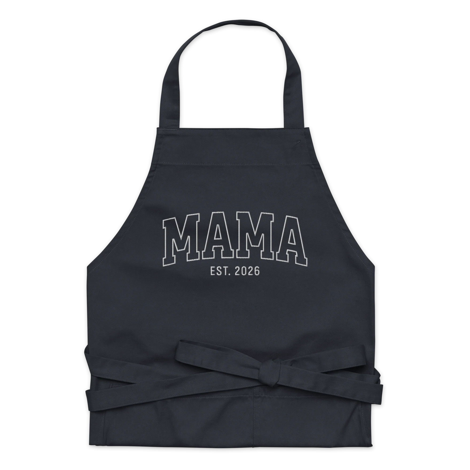 CUSTOM YEAR Mama Mother Embroidered Organic Cotton Apron - Image 7