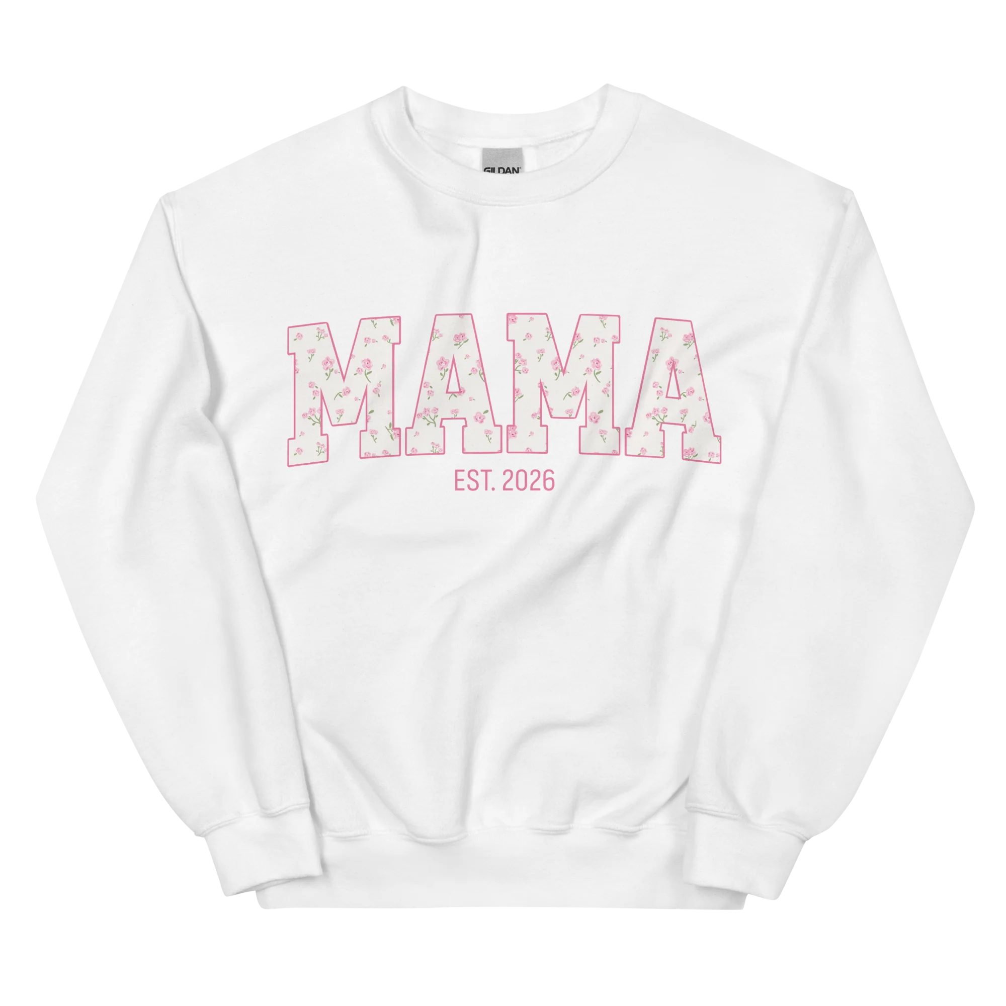 CUSTOM YEAR Mama Pink Floral Varsity Sweatshirt - Image 3