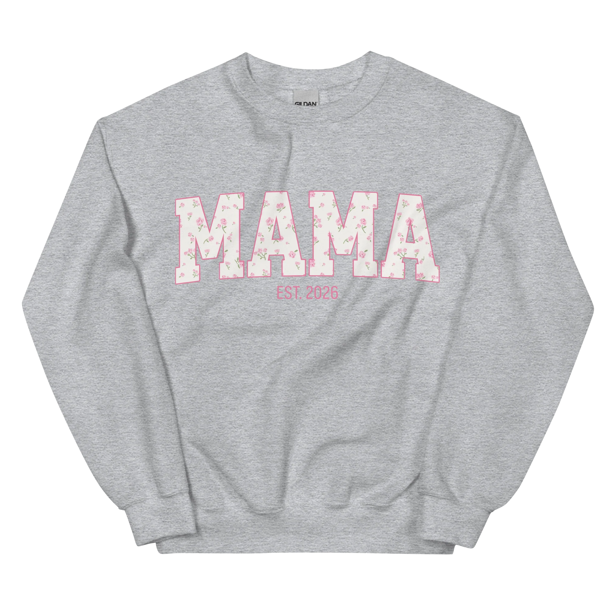 CUSTOM YEAR Mama Pink Floral Varsity Sweatshirt - Image 4