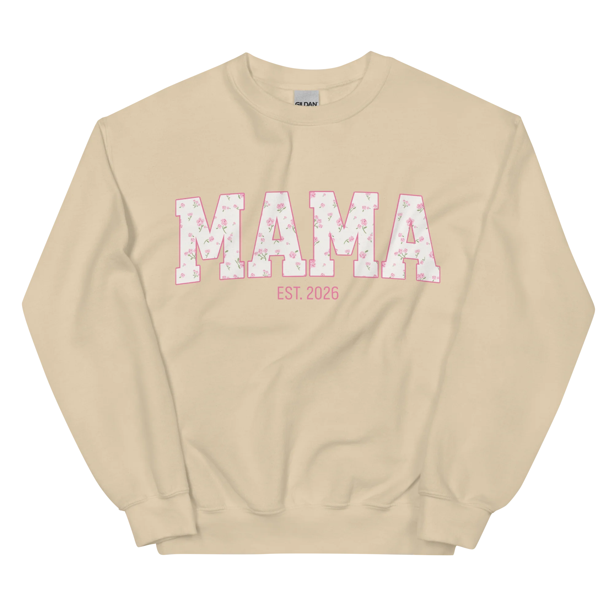 CUSTOM YEAR Mama Pink Floral Varsity Sweatshirt - Image 8