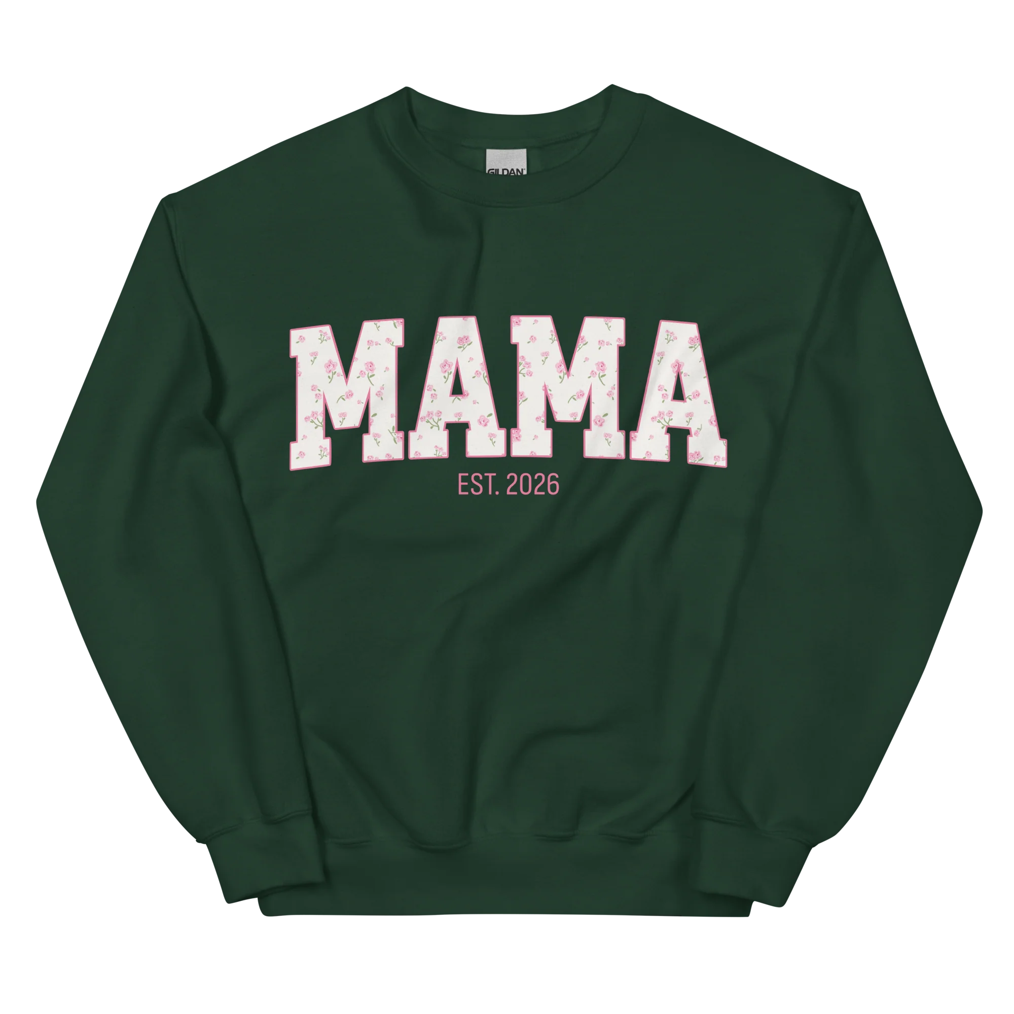 CUSTOM YEAR Mama Pink Floral Varsity Sweatshirt - Image 9