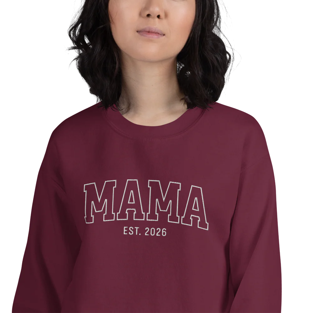 CUSTOM YEAR Mama Varsity Embroidered Sweatshirt - Image 7