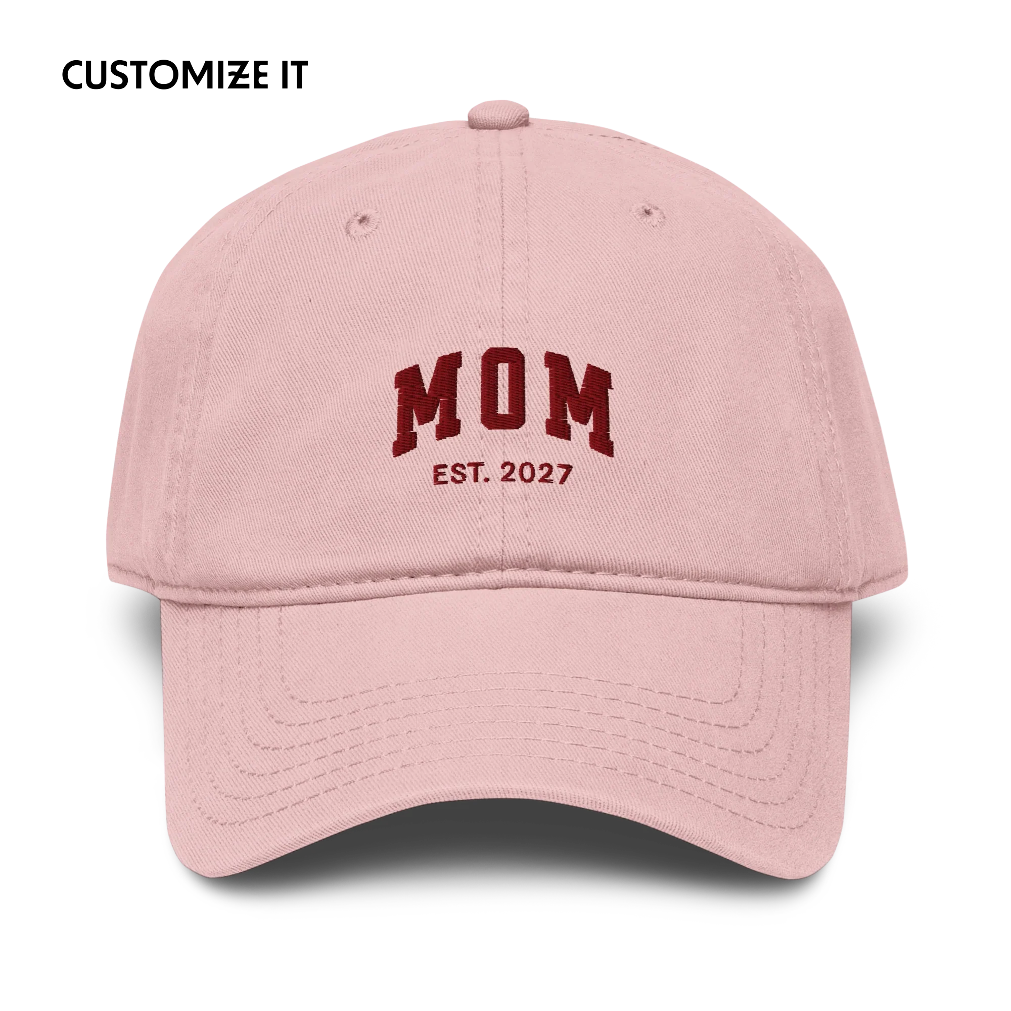 CUSTOM YEAR Mom to Be Embroidered Vintage Wash Baseball Cap