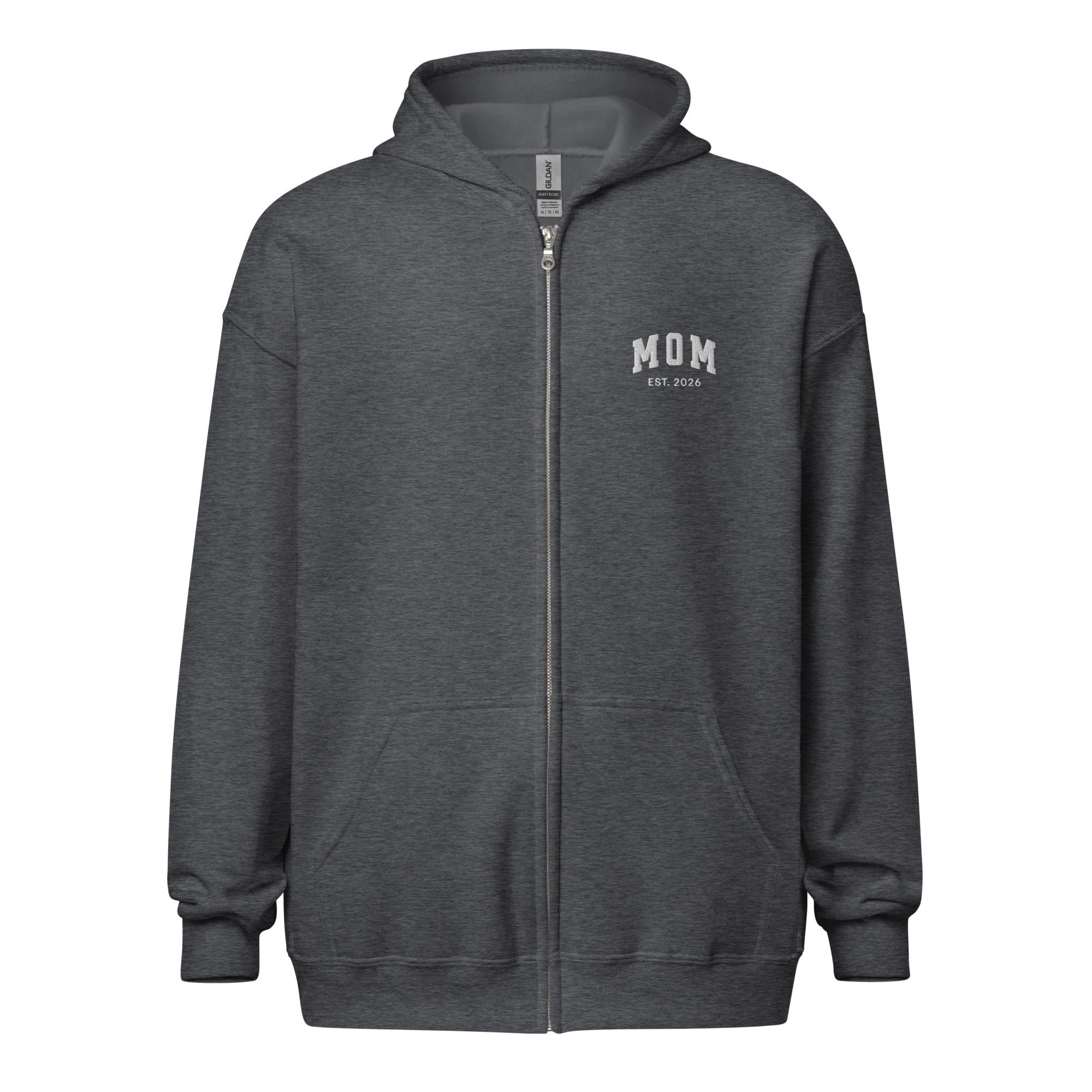CUSTOM YEAR Mom To Be Embroidered Zip-Up Hoodie - Image 10