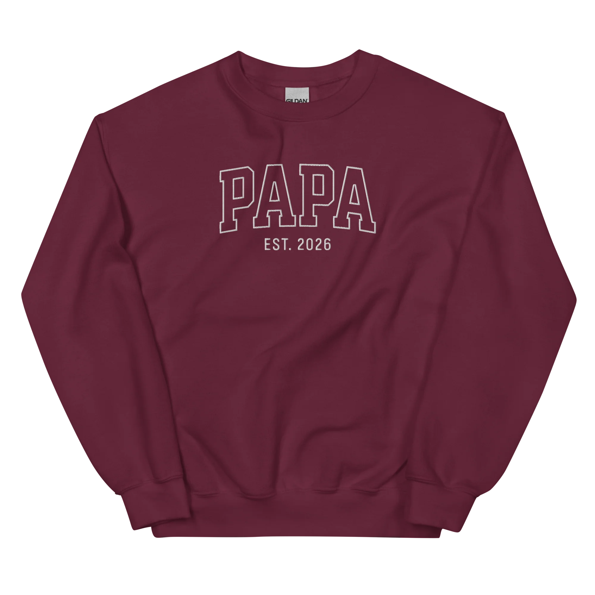 CUSTOM YEAR Papa Father Varsity Embroidered Sweatshirt - Image 8