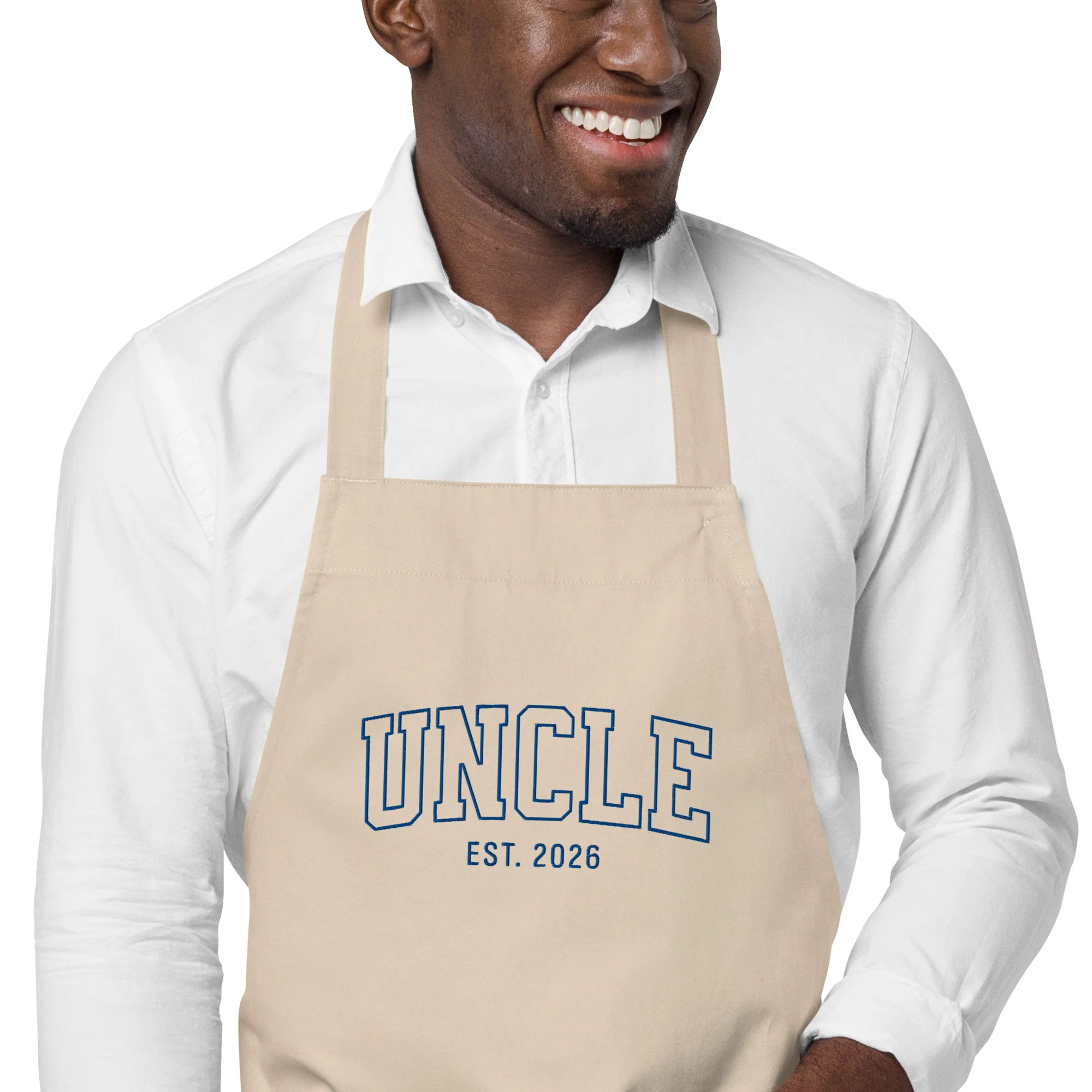 CUSTOM YEAR Uncle Embroidered Organic Cotton Apron - Image 2