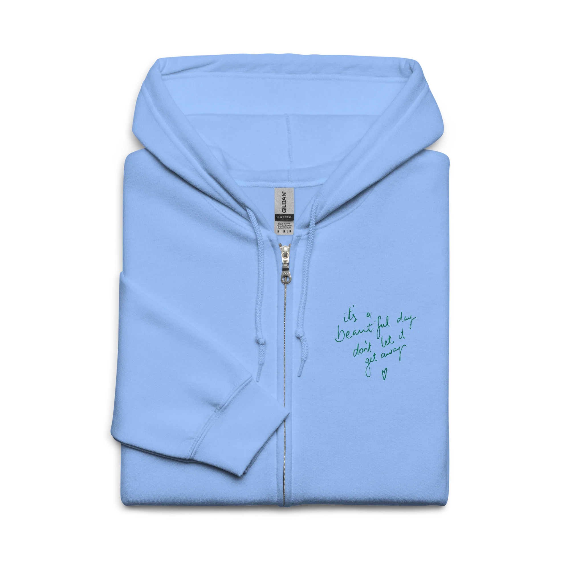 CUSTOM Your Handwriting Note Embroidered Zip-Up Hoodie - Image 5