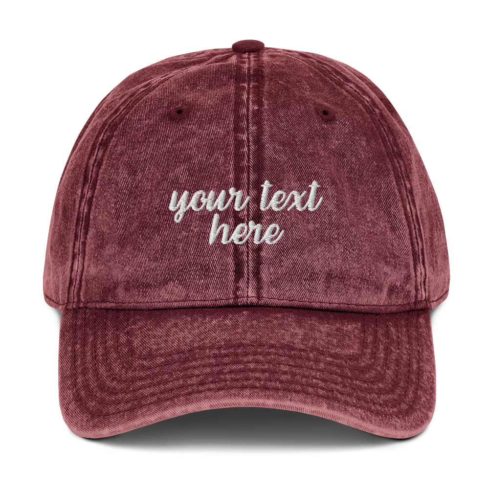 CUSTOM Your Text Cursive Embroidered Vintage Cap - Image 11