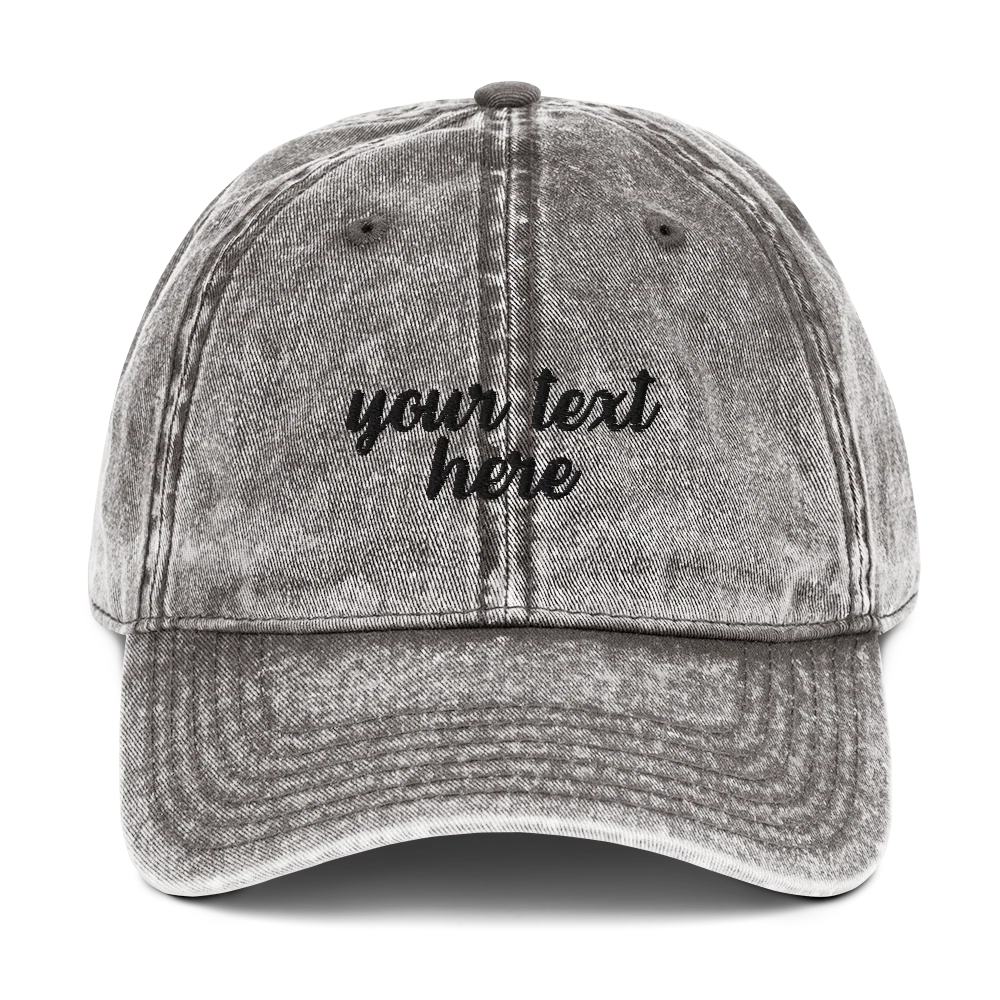 CUSTOM Your Text Cursive Embroidered Vintage Cap - Image 13