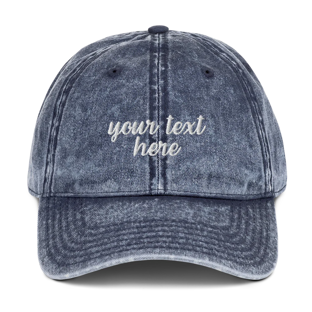 CUSTOM Your Text Cursive Embroidered Vintage Cap - Image 4