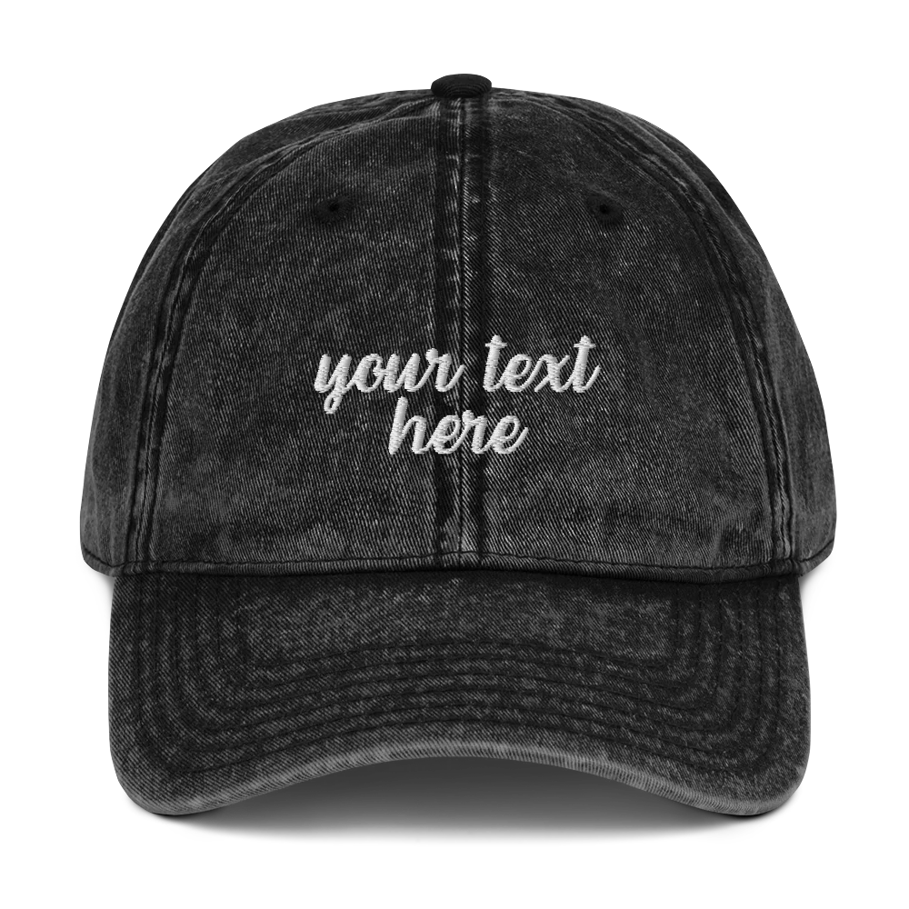 CUSTOM Your Text Cursive Embroidered Vintage Cap - Image 7