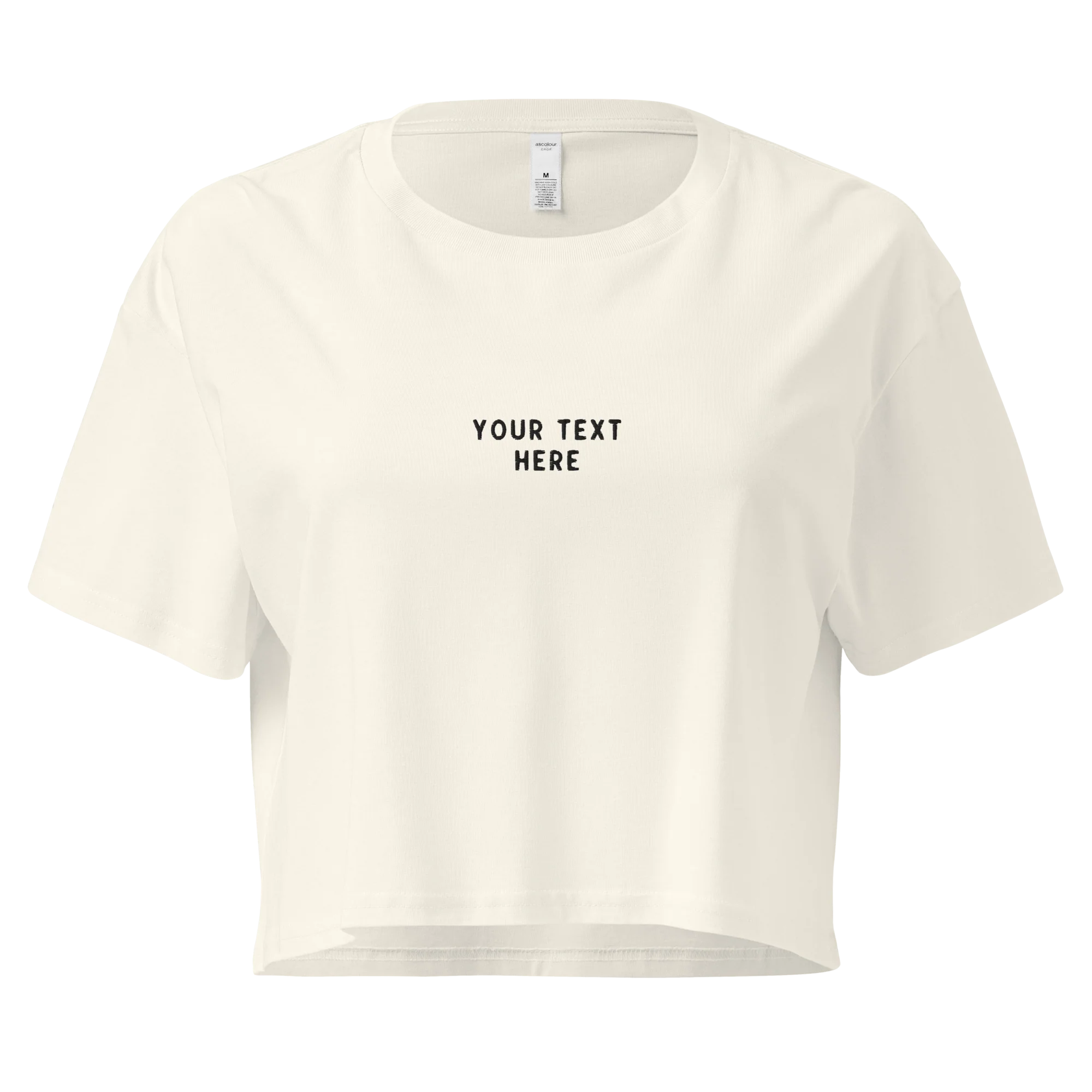 CUSTOM Your Text Embroidered Crop Tee - Image 3