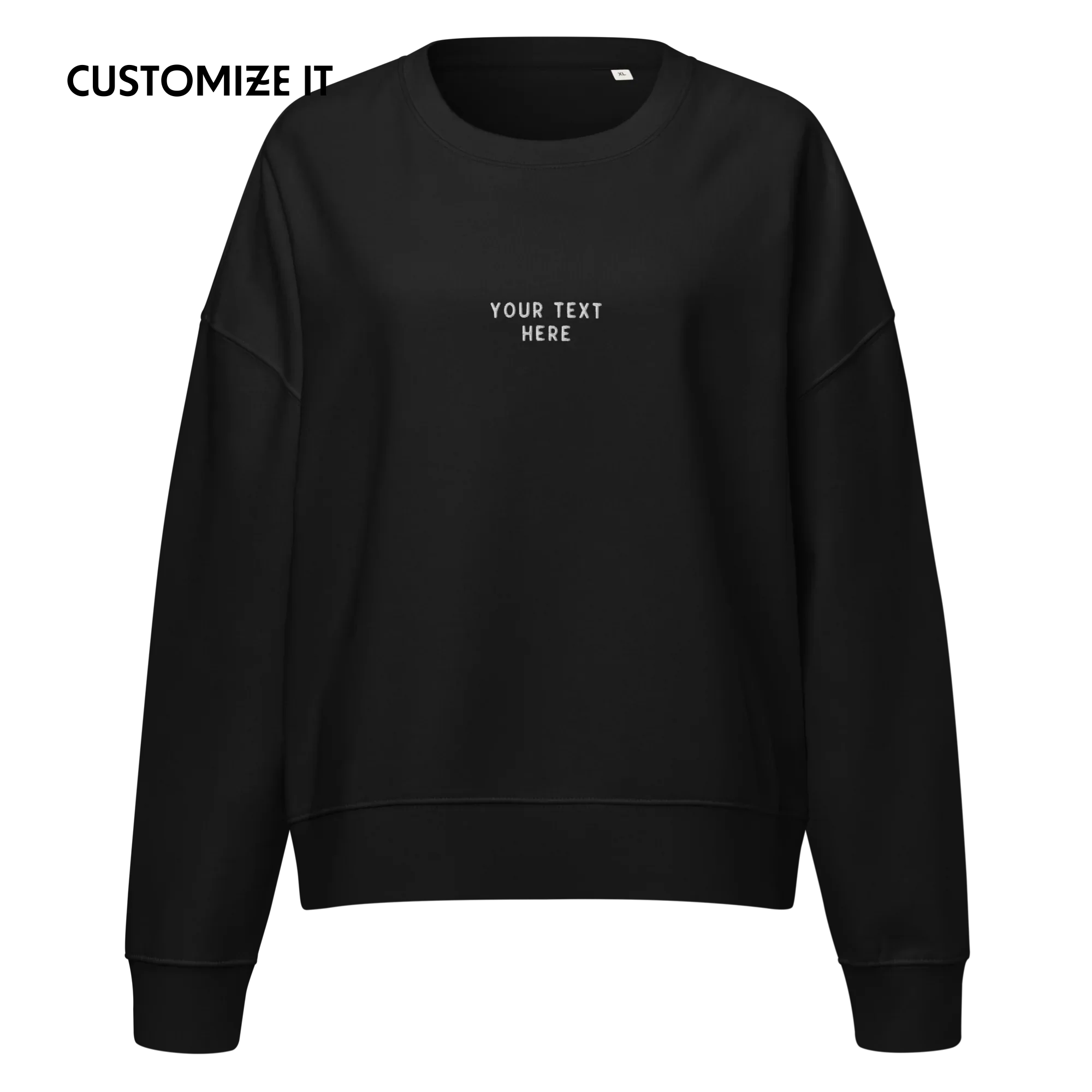 CUSTOM Your Text Embroidered Women’s Organic Sweatshirt