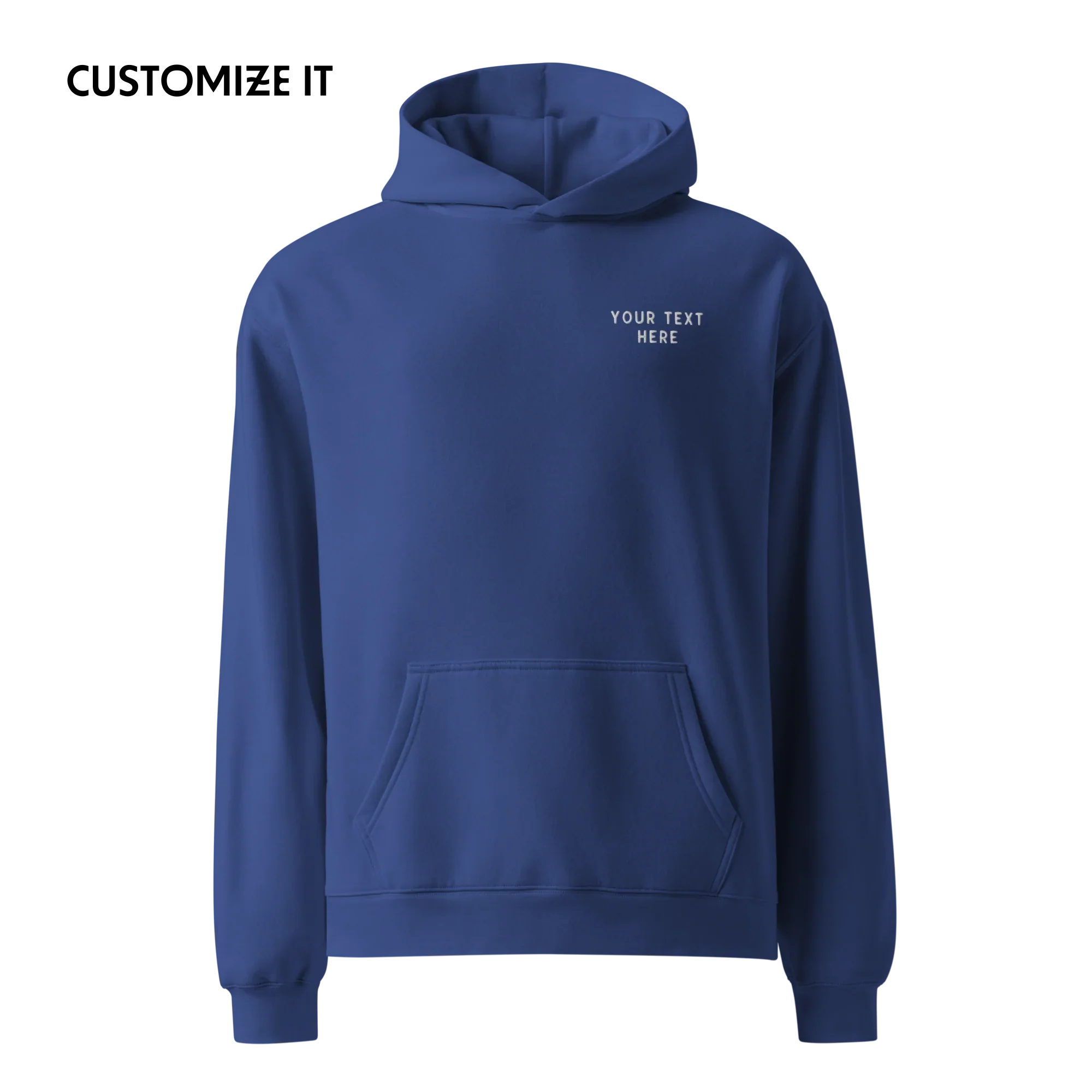 CUSTOM Your Text Embroidered Premium Oversized Hoodie