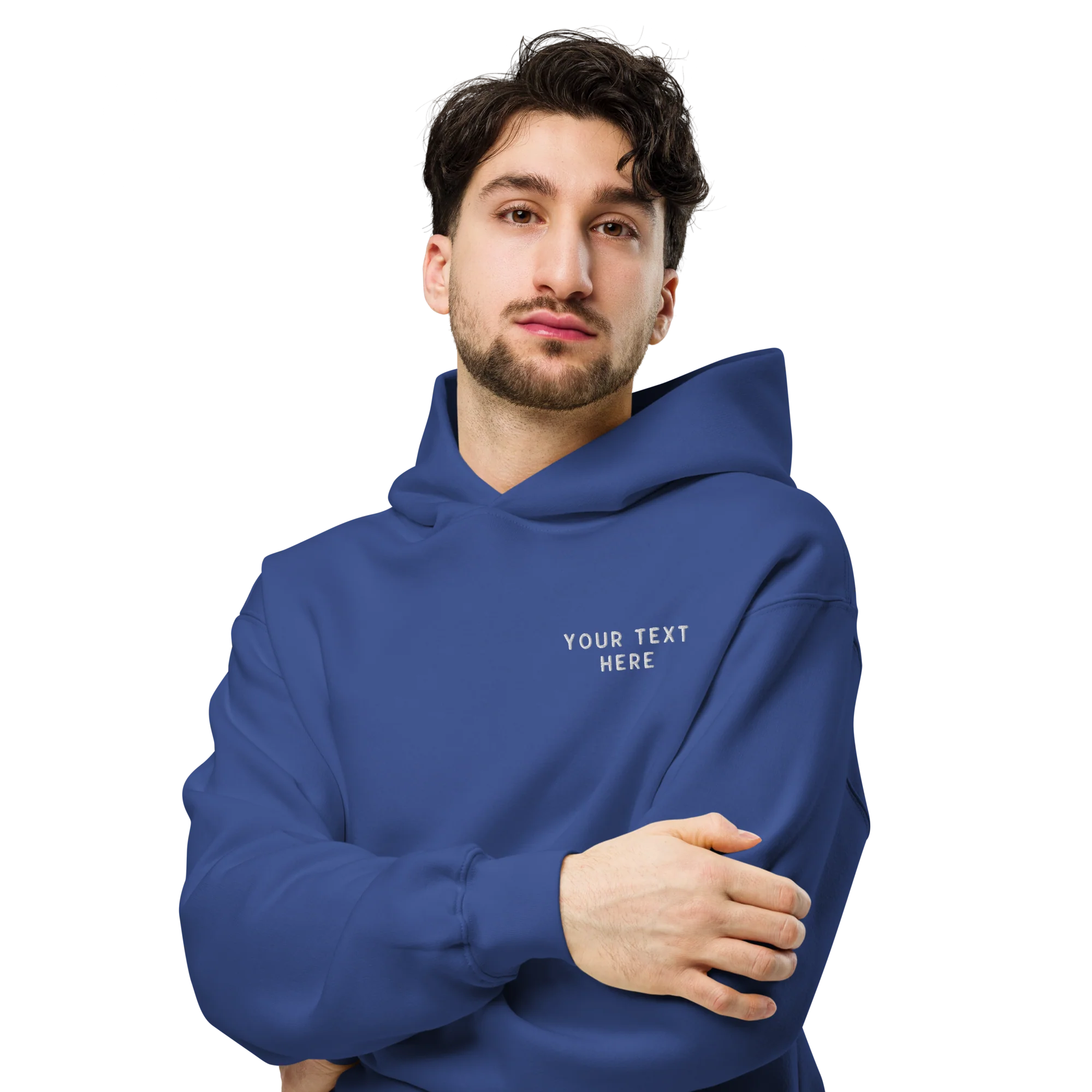 CUSTOM Your Text Embroidered Premium Oversized Hoodie - Image 2