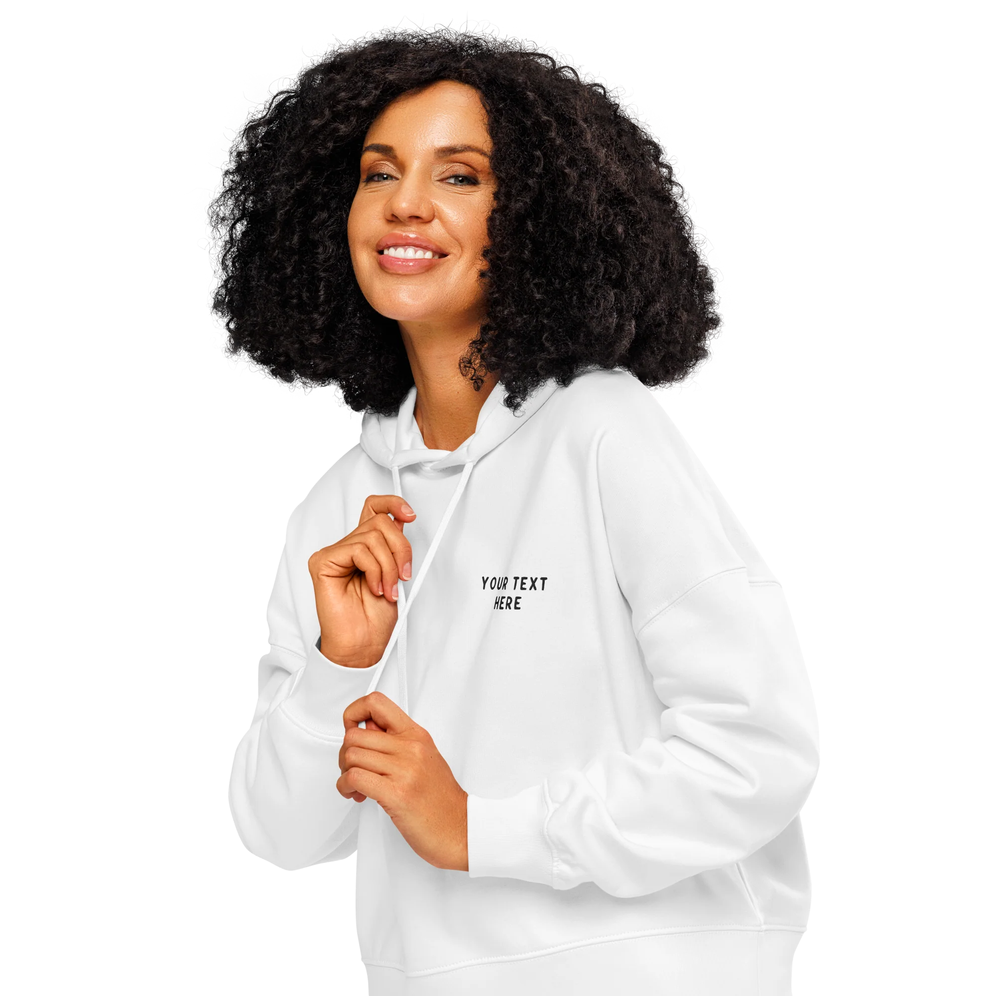 CUSTOM Your Text Embroidered Women’s Organic Hoodie - Image 8