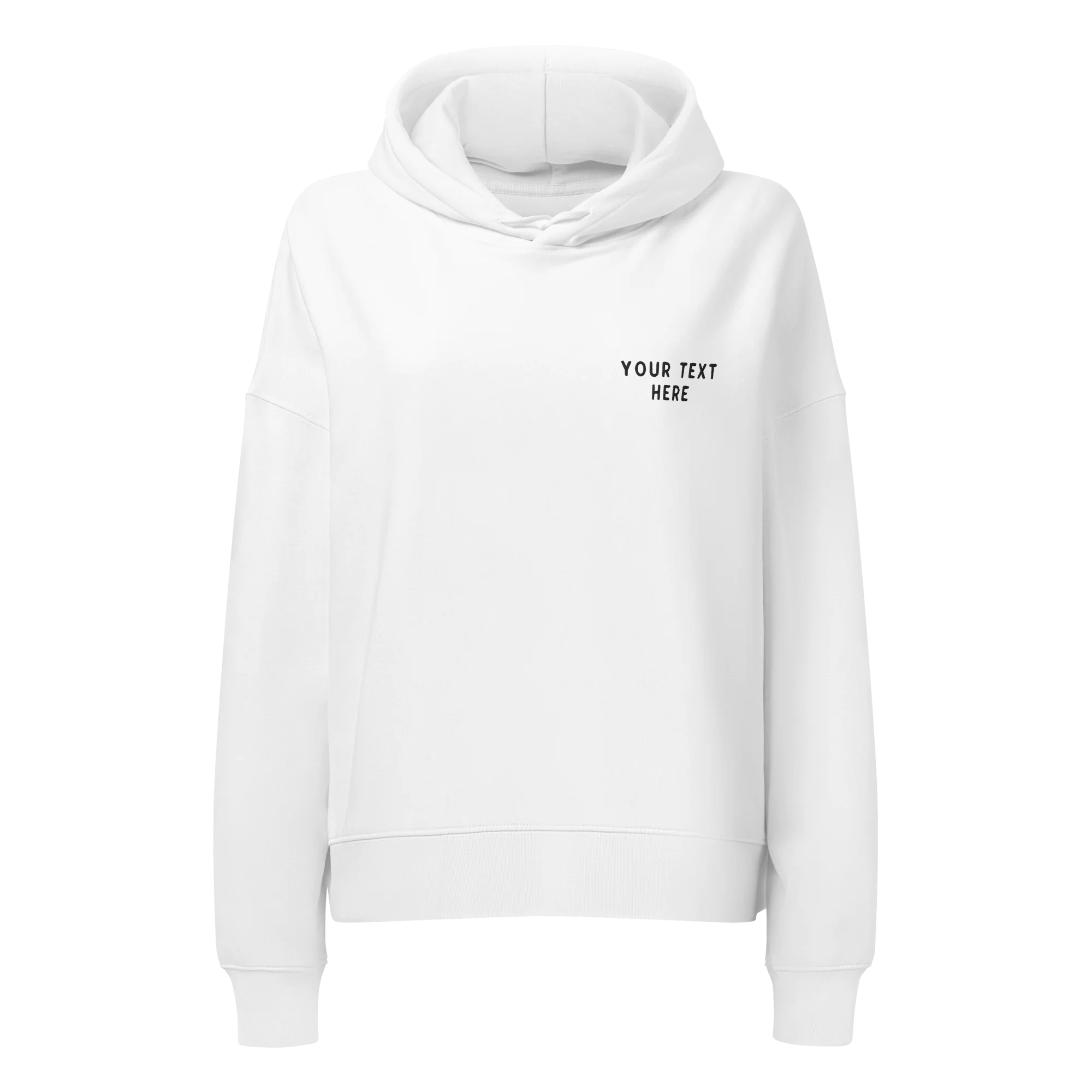 CUSTOM Your Text Embroidered Women’s Organic Hoodie - Image 9