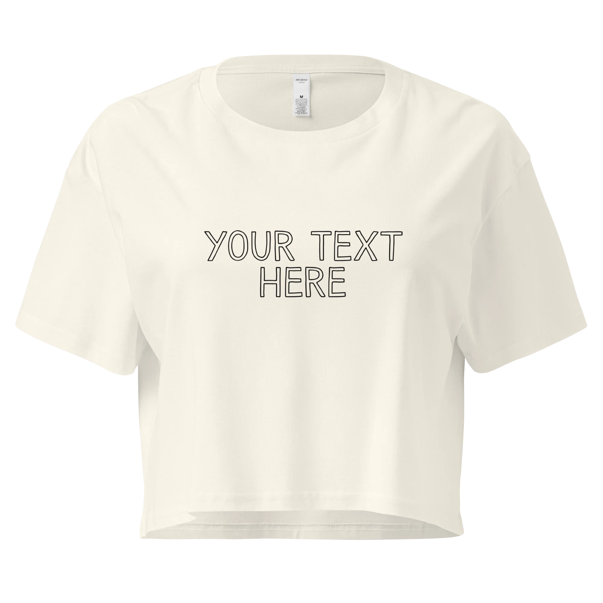 CUSTOM Your Text Outline Crop Tee - Image 3