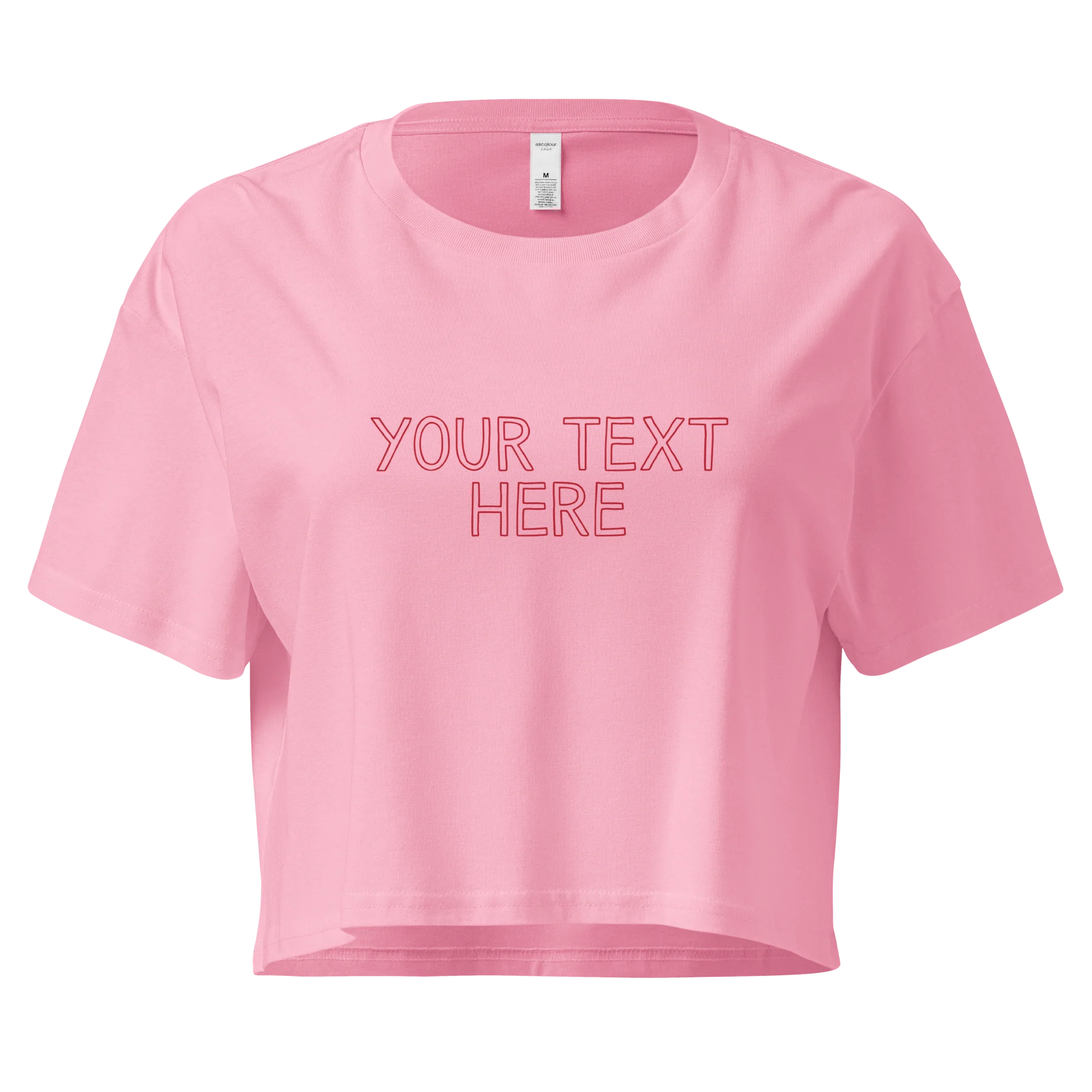 CUSTOM Your Text Outline Crop Tee - Image 4