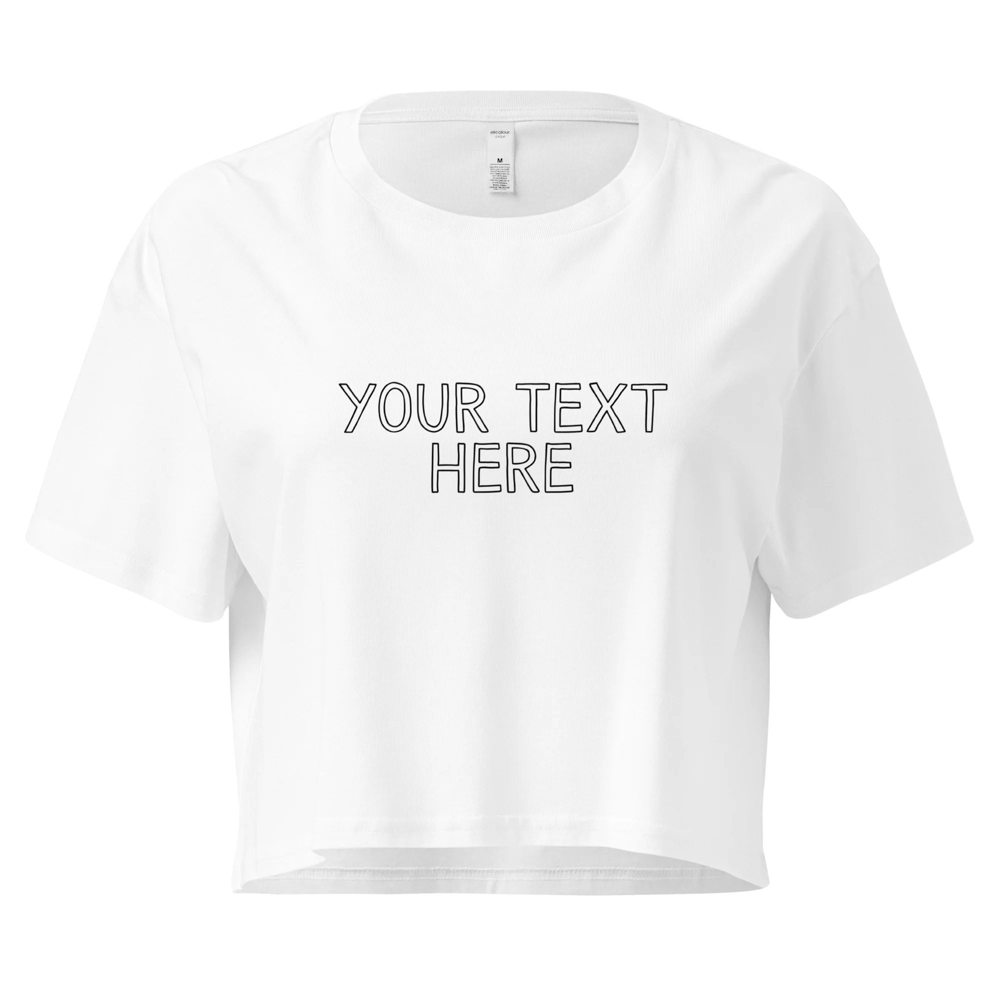 CUSTOM Your Text Outline Crop Tee - Image 7