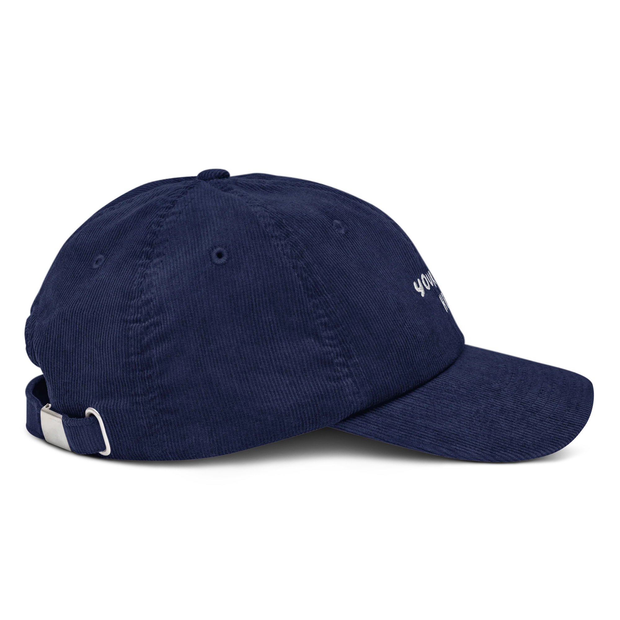 CUSTOM Your Text Playful Embroidered Corduroy Cap - Image 7