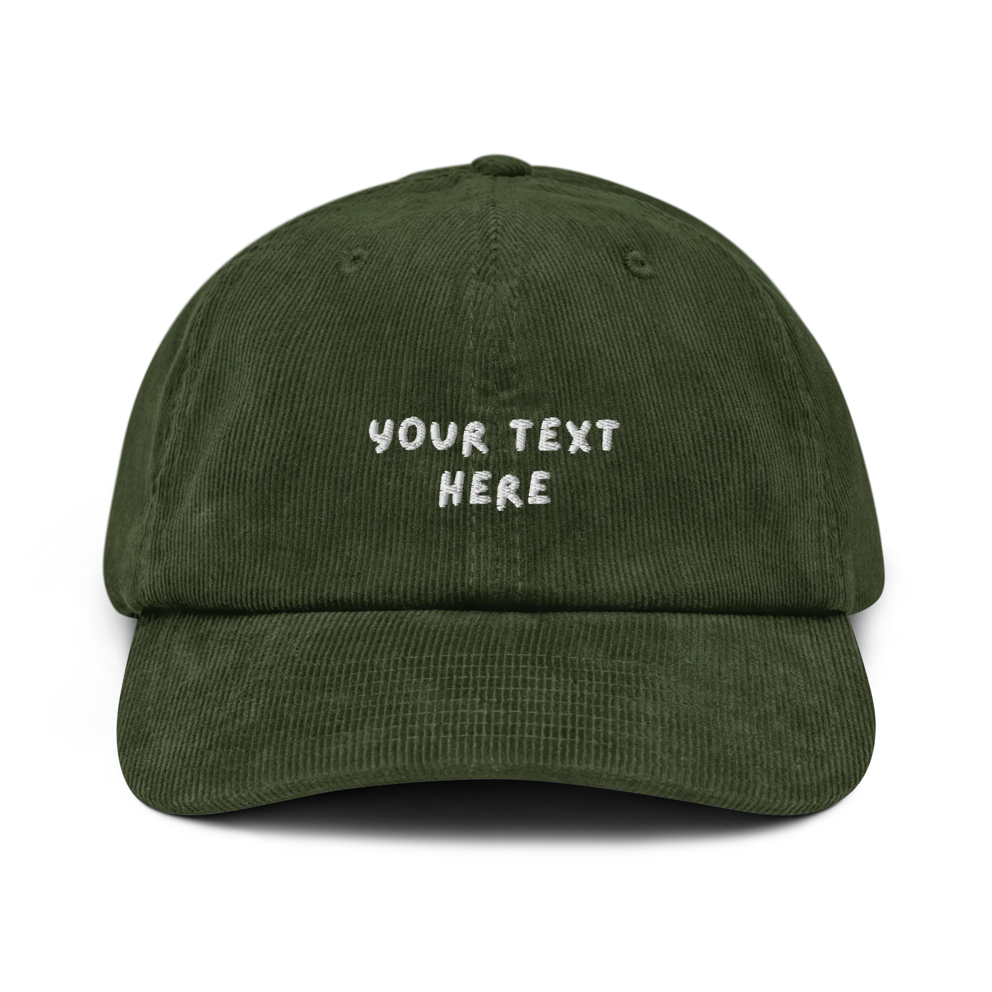 CUSTOM Your Text Playful Embroidered Corduroy Cap - Image 8