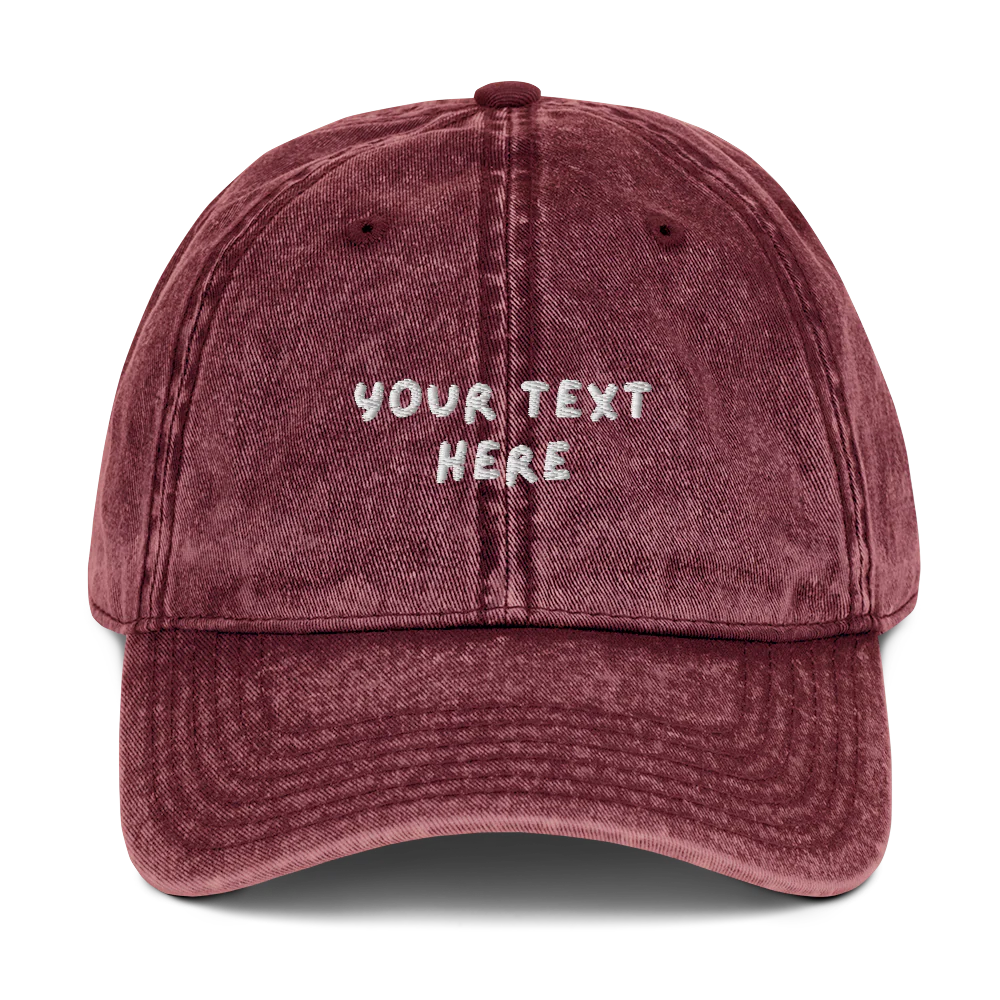 CUSTOM Your Text Playful Embroidered Vintage Cap - Image 11