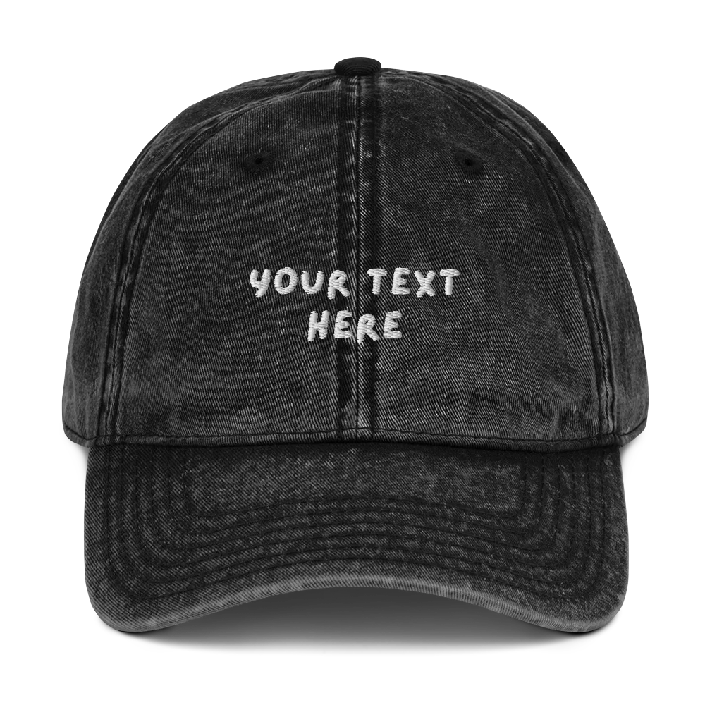 CUSTOM Your Text Playful Embroidered Vintage Cap - Image 4