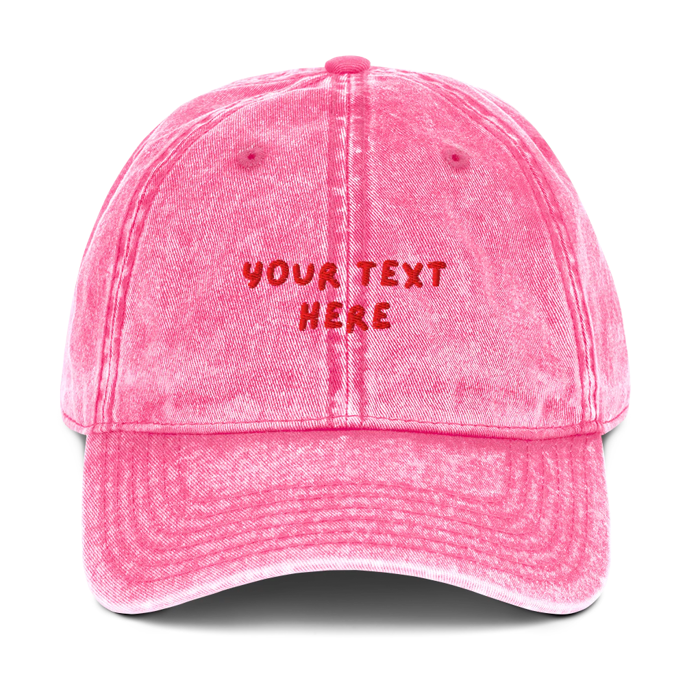 CUSTOM Your Text Playful Embroidered Vintage Cap - Image 8