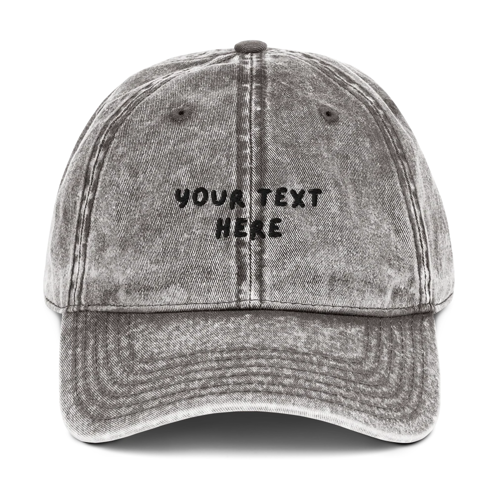 CUSTOM Your Text Playful Embroidered Vintage Cap - Image 9
