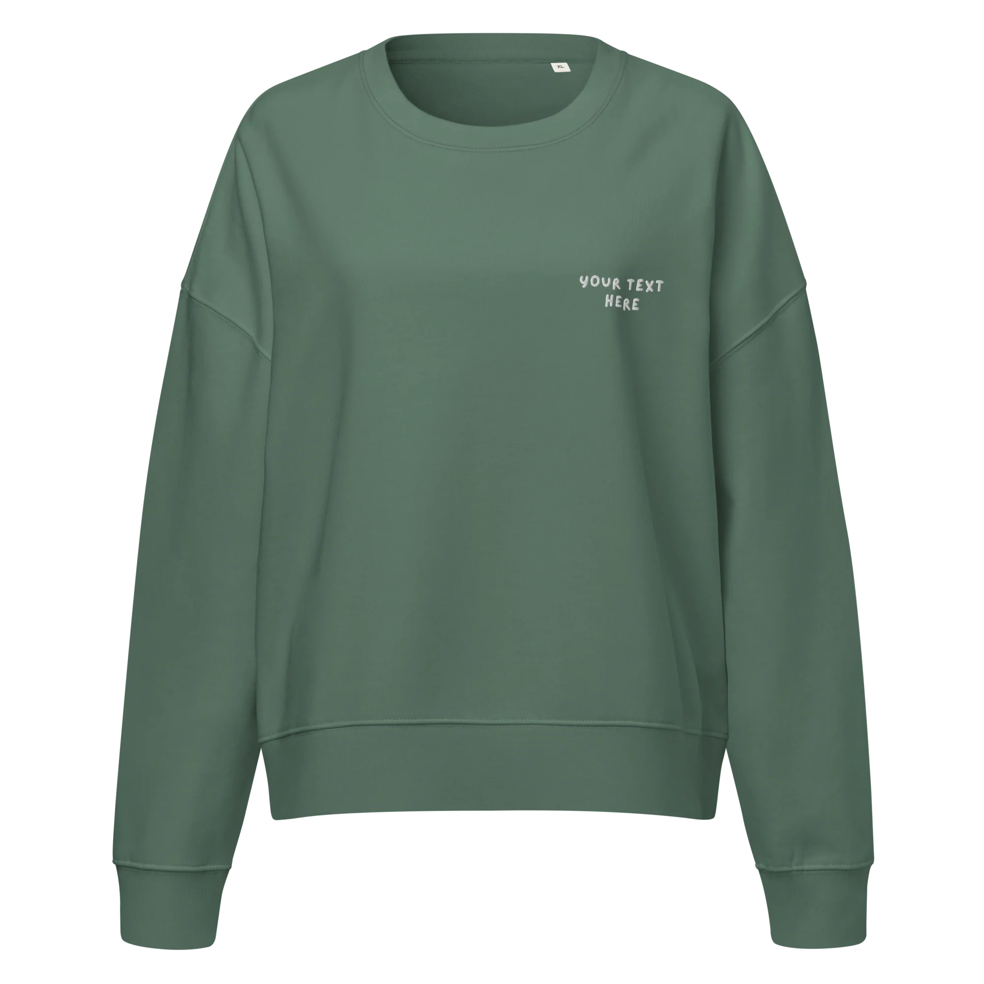 CUSTOM Your Text Playful Embroidered Women’s Organic Sweatshirt - Image 8