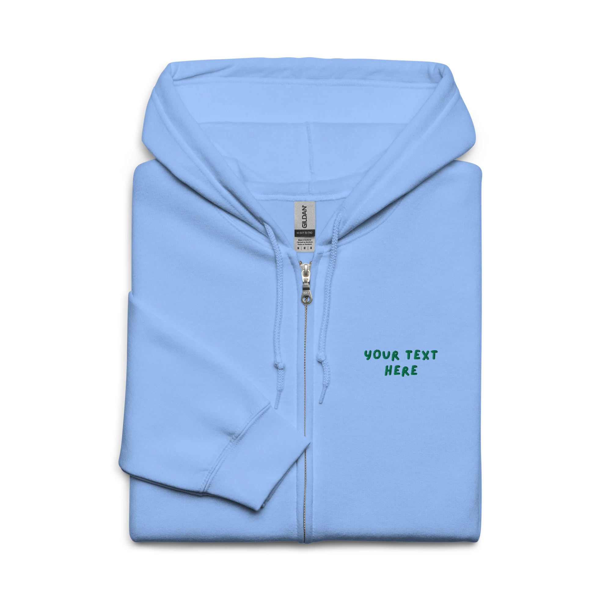 CUSTOM Your Text Playful Embroidered Zip-Up Hoodie - Image 5