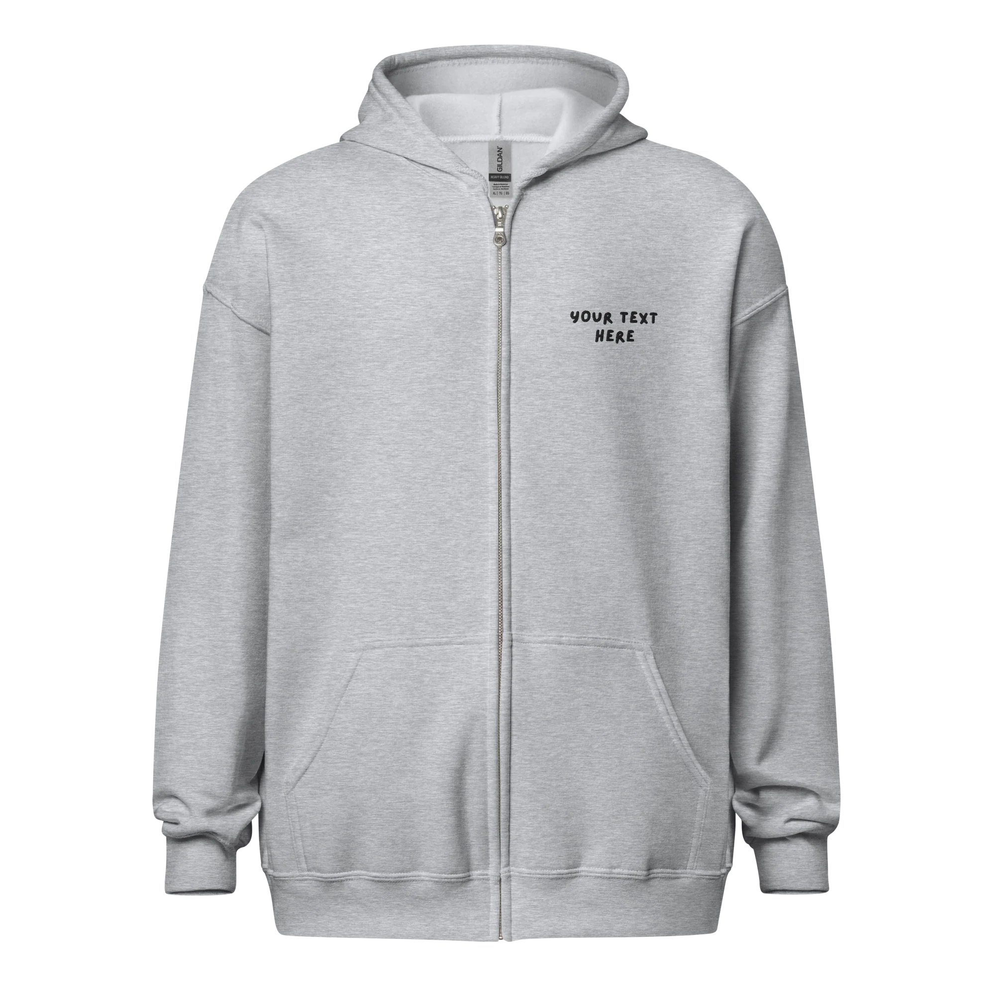 CUSTOM Your Text Playful Embroidered Zip-Up Hoodie - Image 7