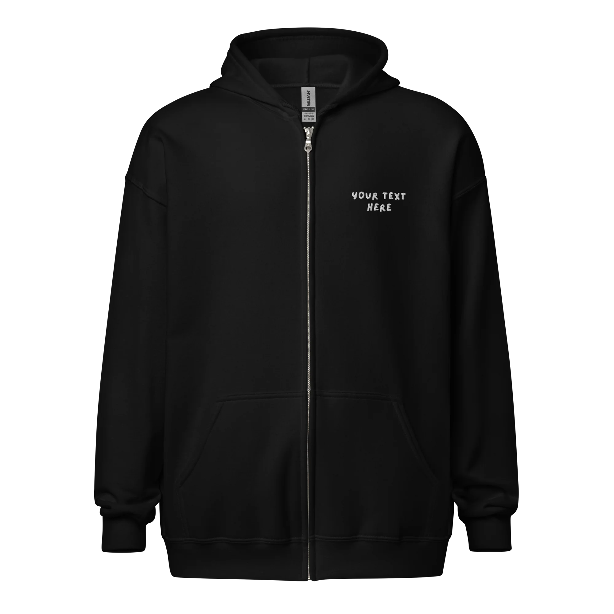 CUSTOM Your Text Playful Embroidered Zip-Up Hoodie - Image 8