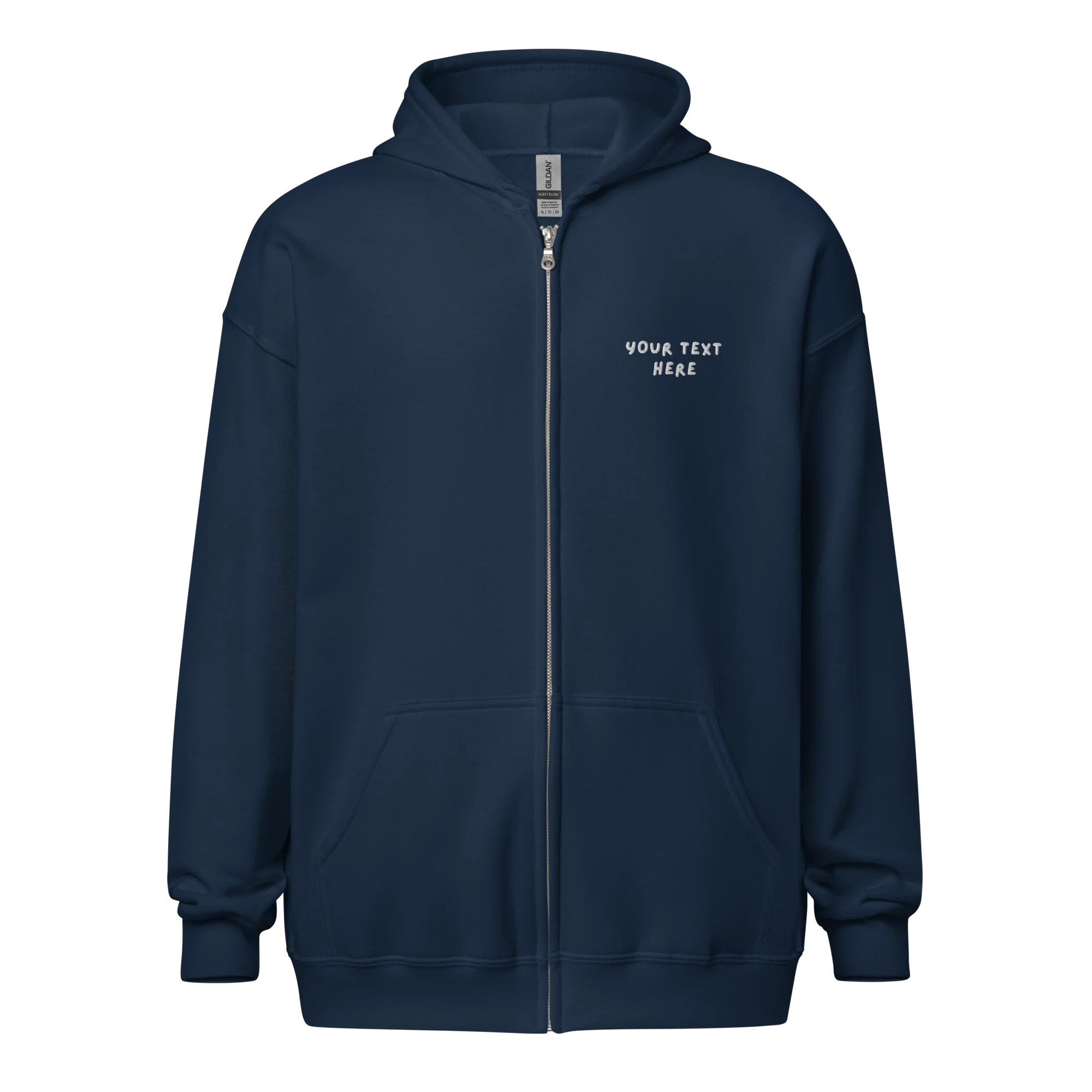 CUSTOM Your Text Playful Embroidered Zip-Up Hoodie - Image 9