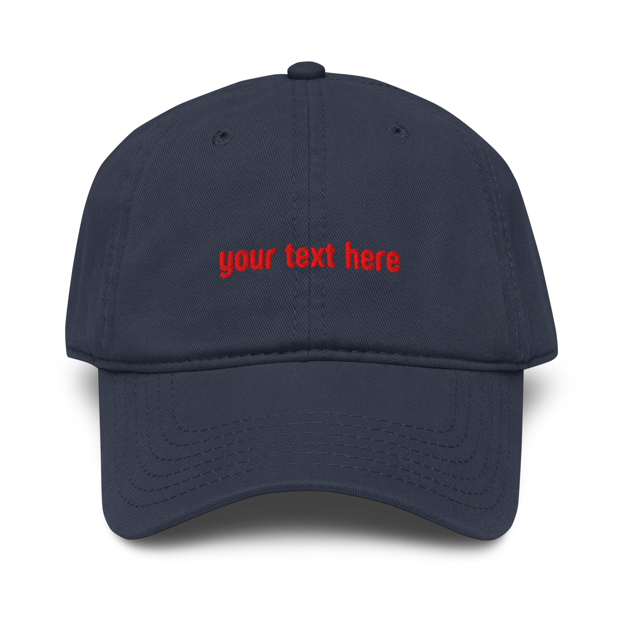 CUSTOM Your Text Red Embroidered Vintage Wash Baseball Cap - Image 3