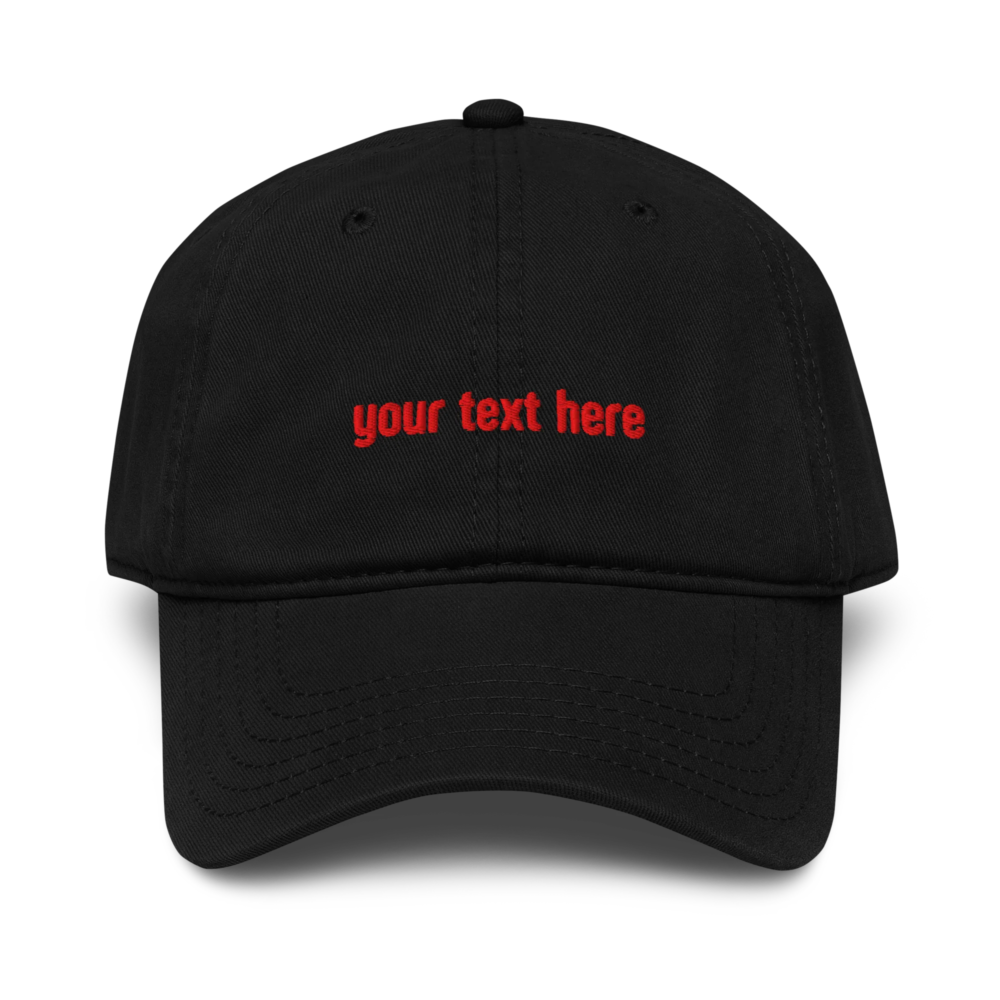CUSTOM Your Text Red Embroidered Vintage Wash Baseball Cap - Image 9