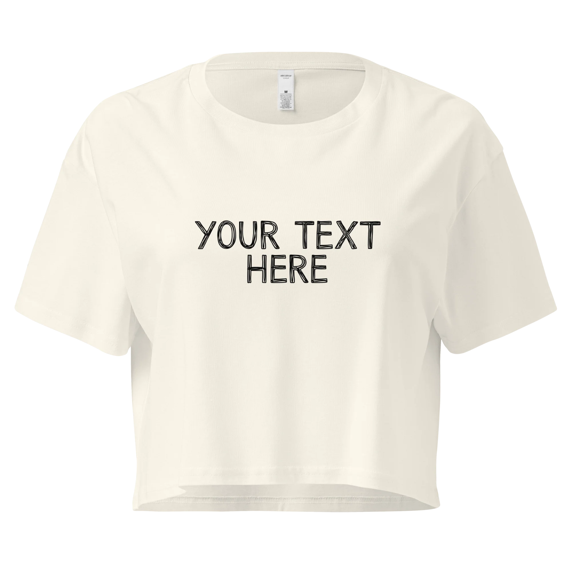 CUSTOM Your Text Scribbles Crop Tee - Image 3