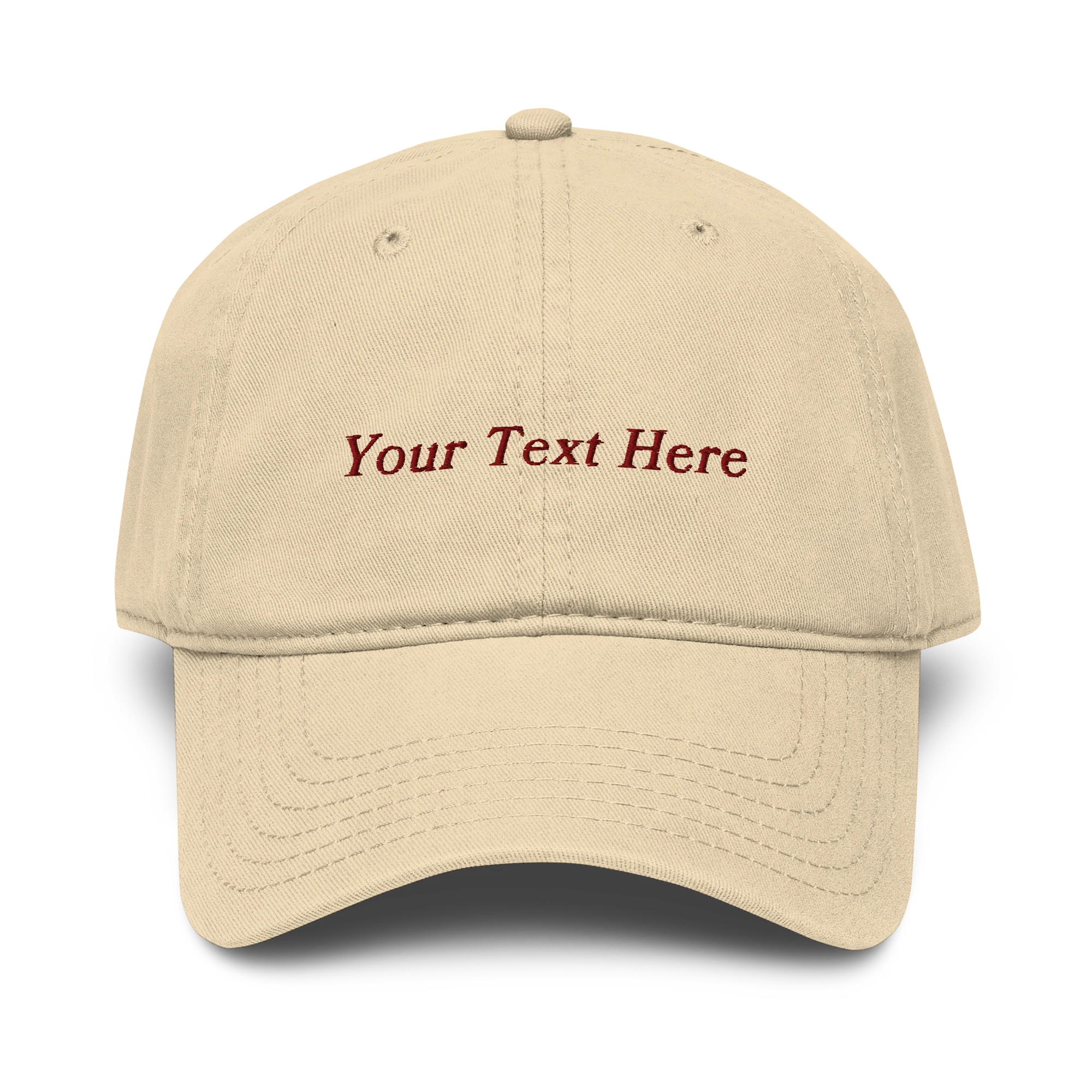 CUSTOM Your Text Serifed Embroidered Vintage Wash Baseball Cap - Image 6