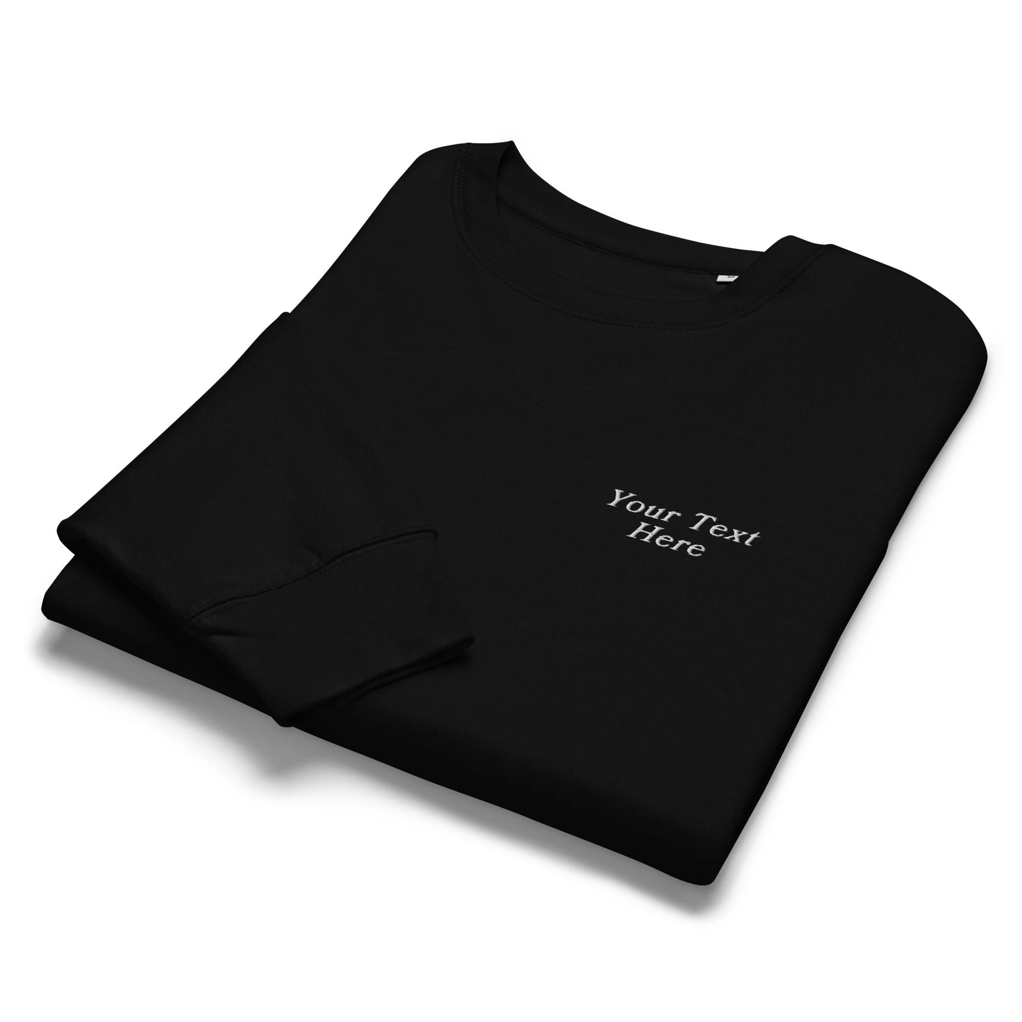 CUSTOM Your Text Serifed Embroidered Women’s Organic Sweatshirt - Image 9
