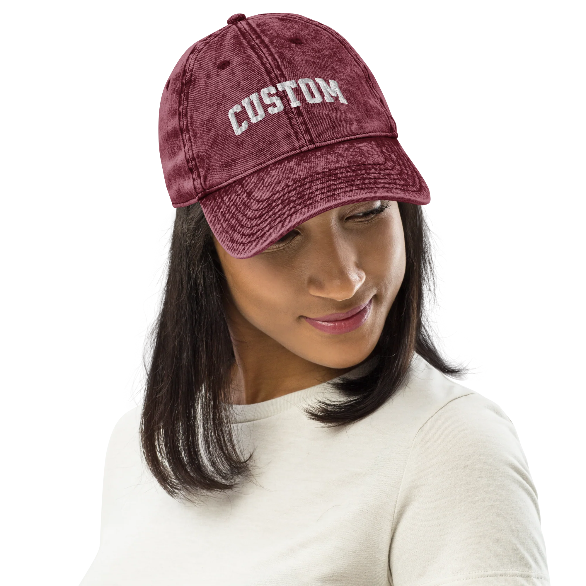 CUSTOM Your Text Varsity Embroidered Vintage Cap - Image 11